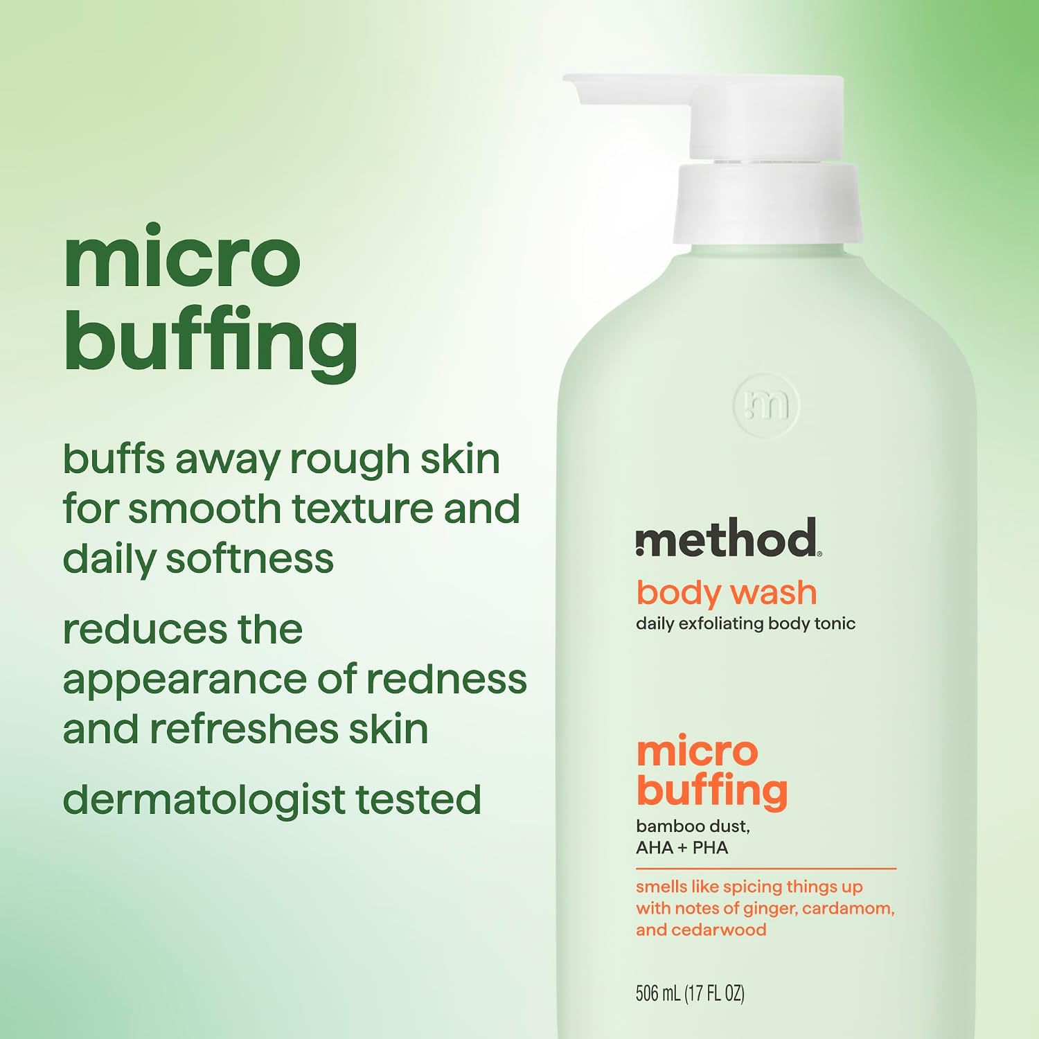 method Exfoliating Body Wash, Micro Buffing, 17 fl oz