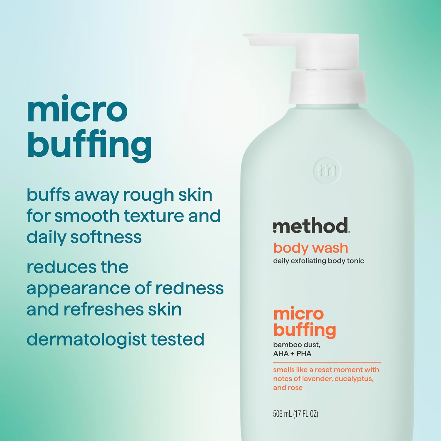 method Exfoliating Body Wash, Micro Buffing, 17 fl oz