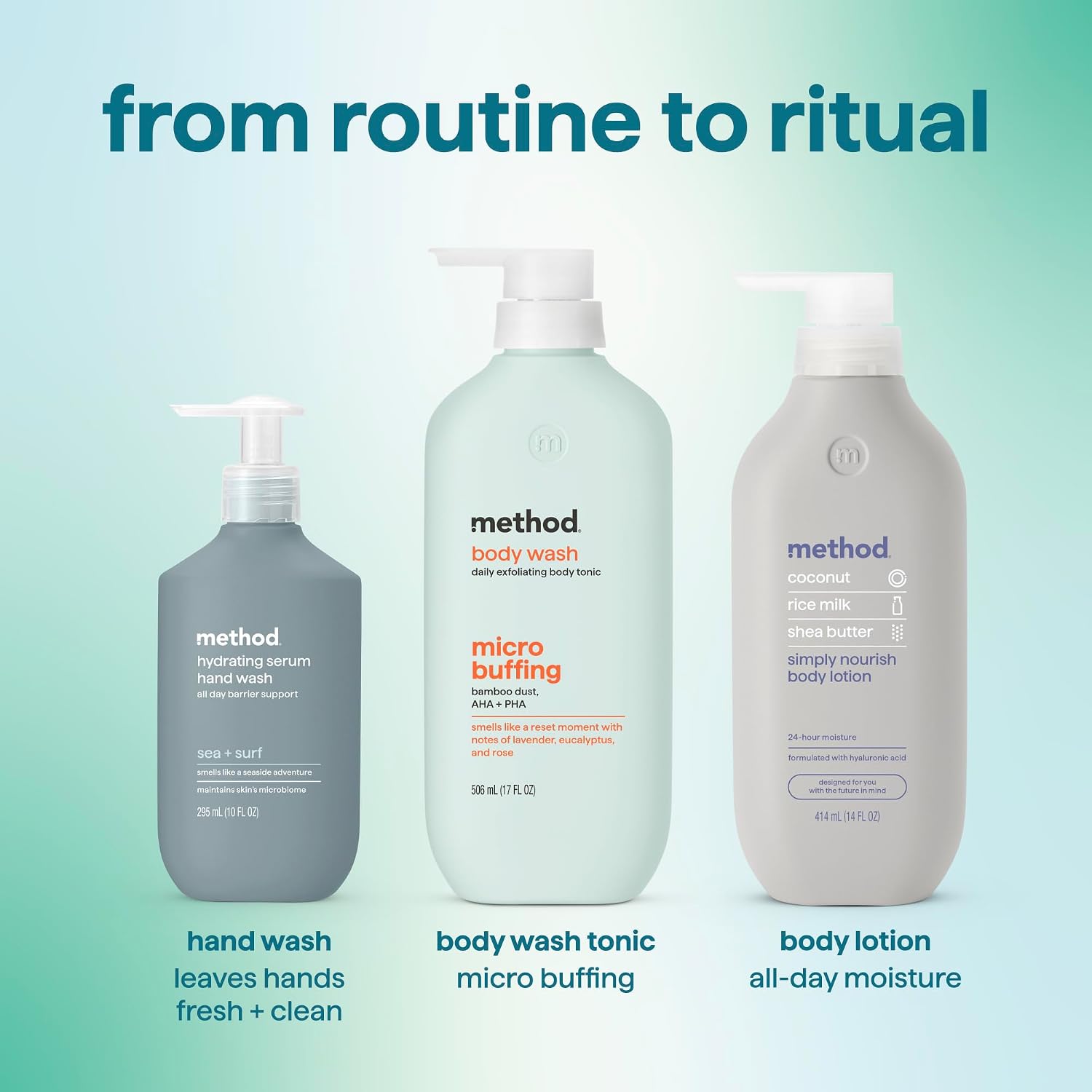 method Exfoliating Body Wash, Micro Buffing, 17 fl oz