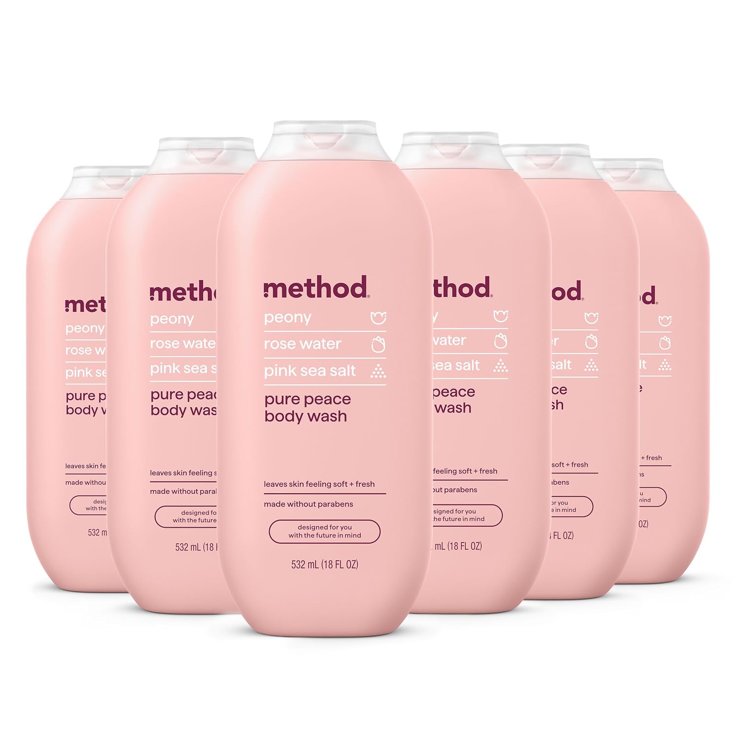 method Body Wash, Pure Peace, 18 fl oz, 6 pack