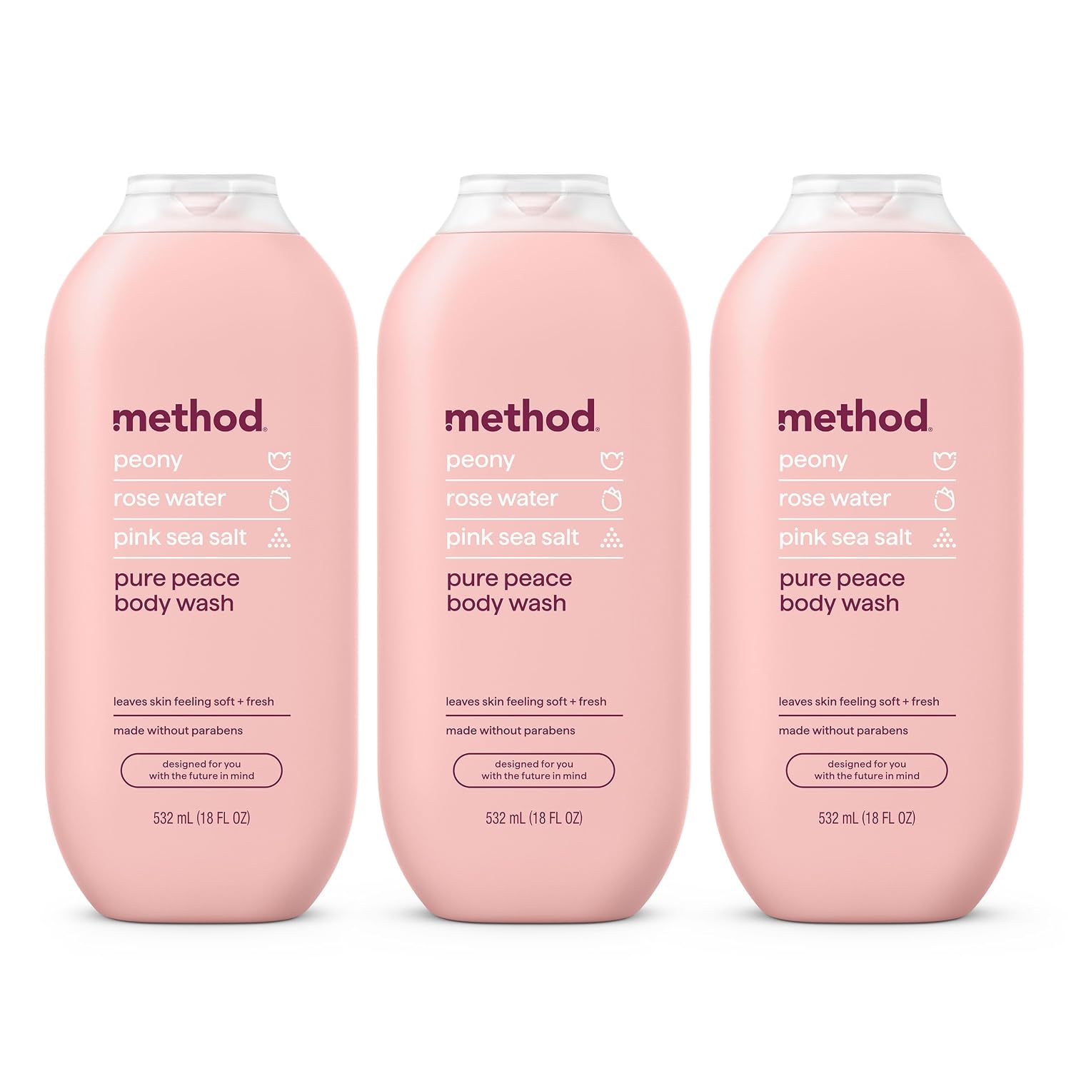 method Body Wash, Pure Peace, 18 fl oz, 3 pack