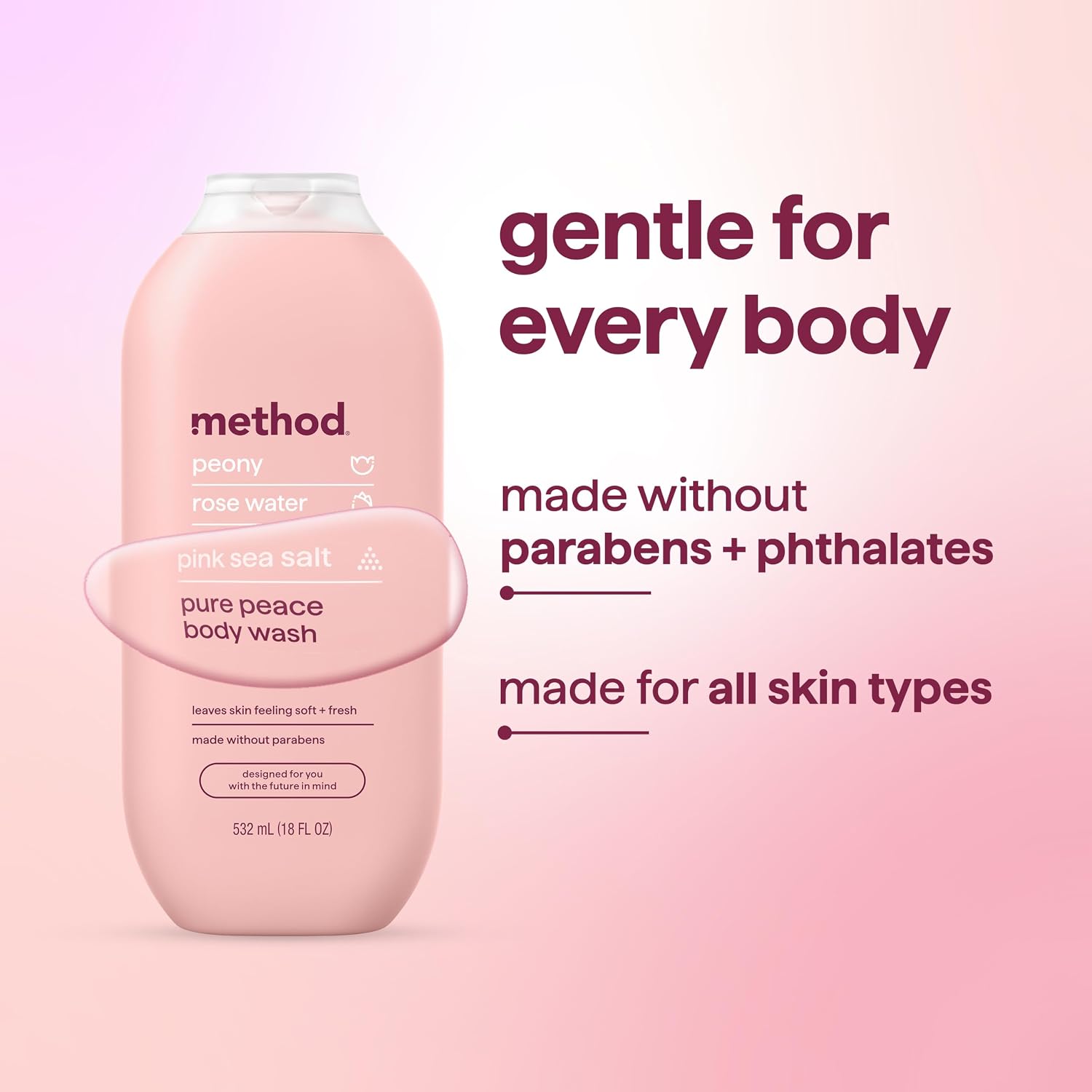 method Body Wash, Pure Peace, 18 fl oz, 3 pack