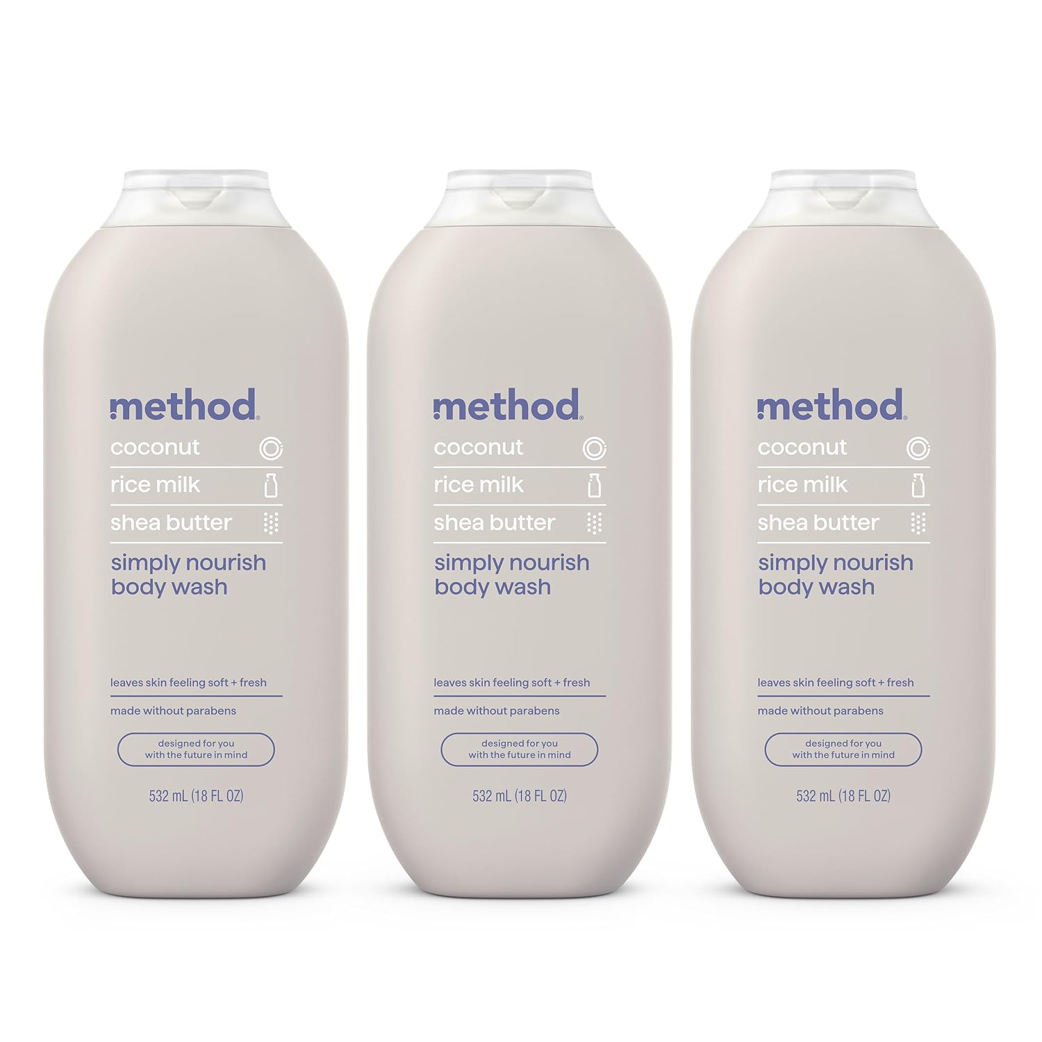 method Body Wash, Simply Nourish, 18 fl oz, 3 pack