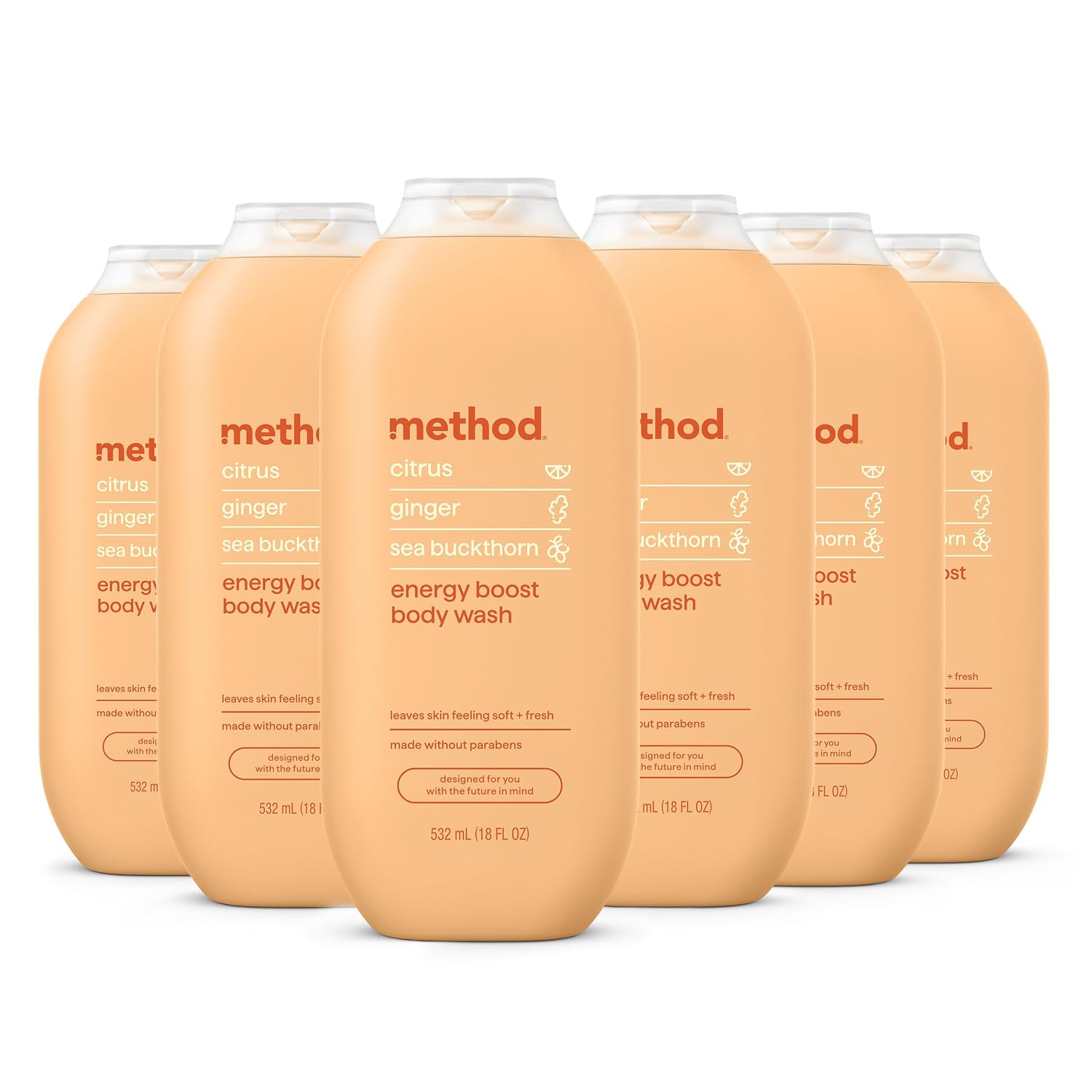 method Body Wash, Energy Boost, 18 fl oz, 6 pack