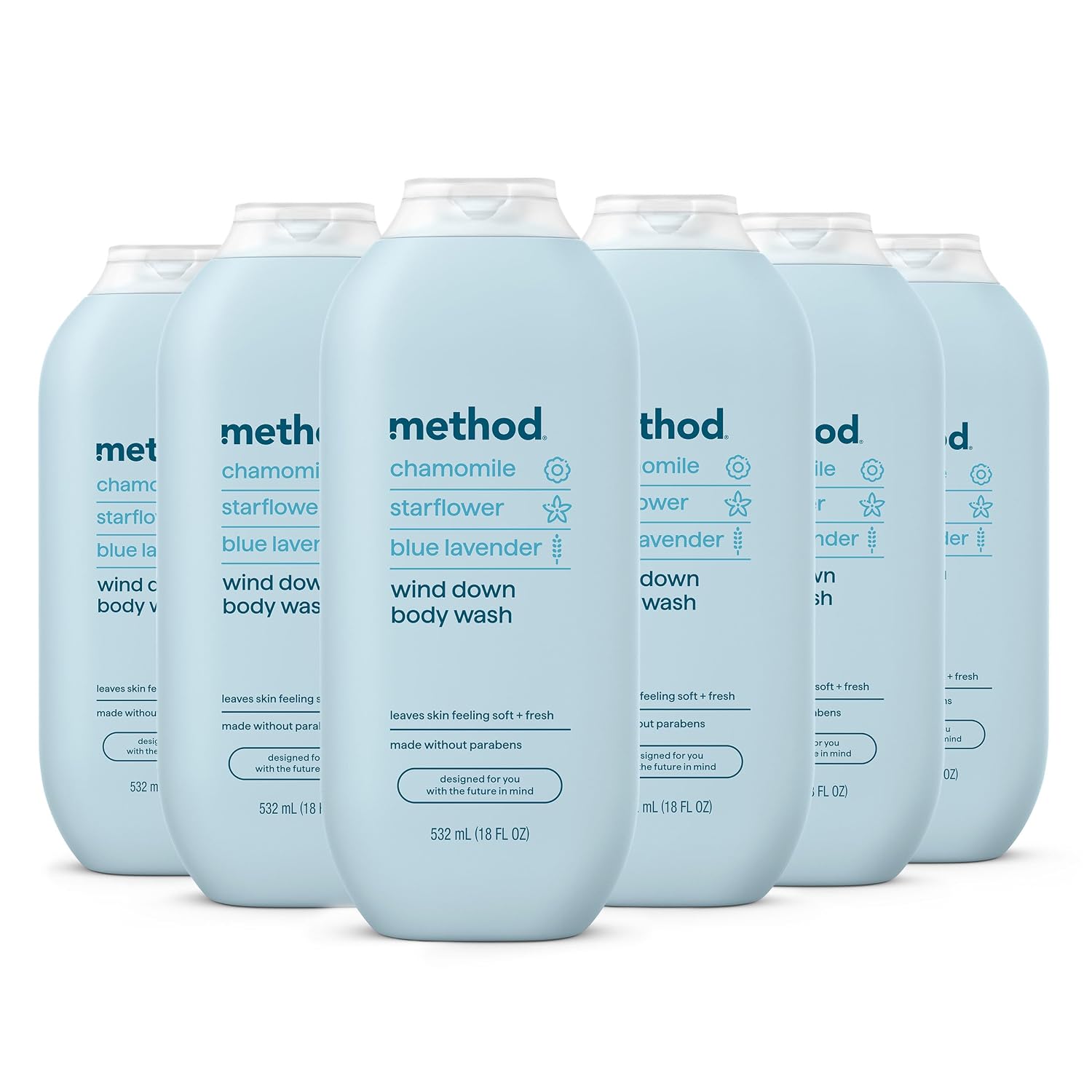 method Body Wash, Wind Down, 18 fl oz, 6 pack