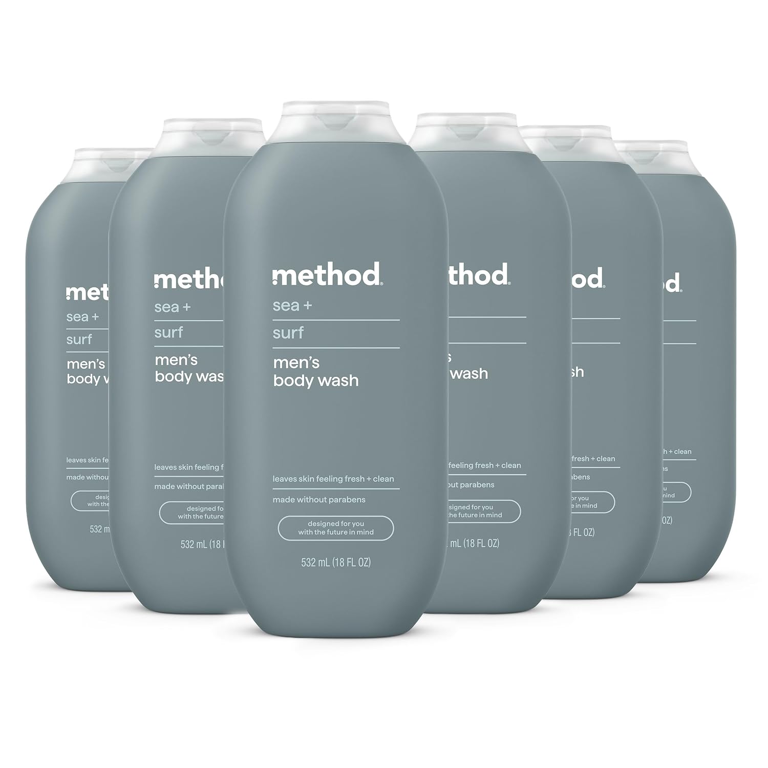 method Men’s Body Wash, Sea + Surf, 18 fl oz, 6 Pack