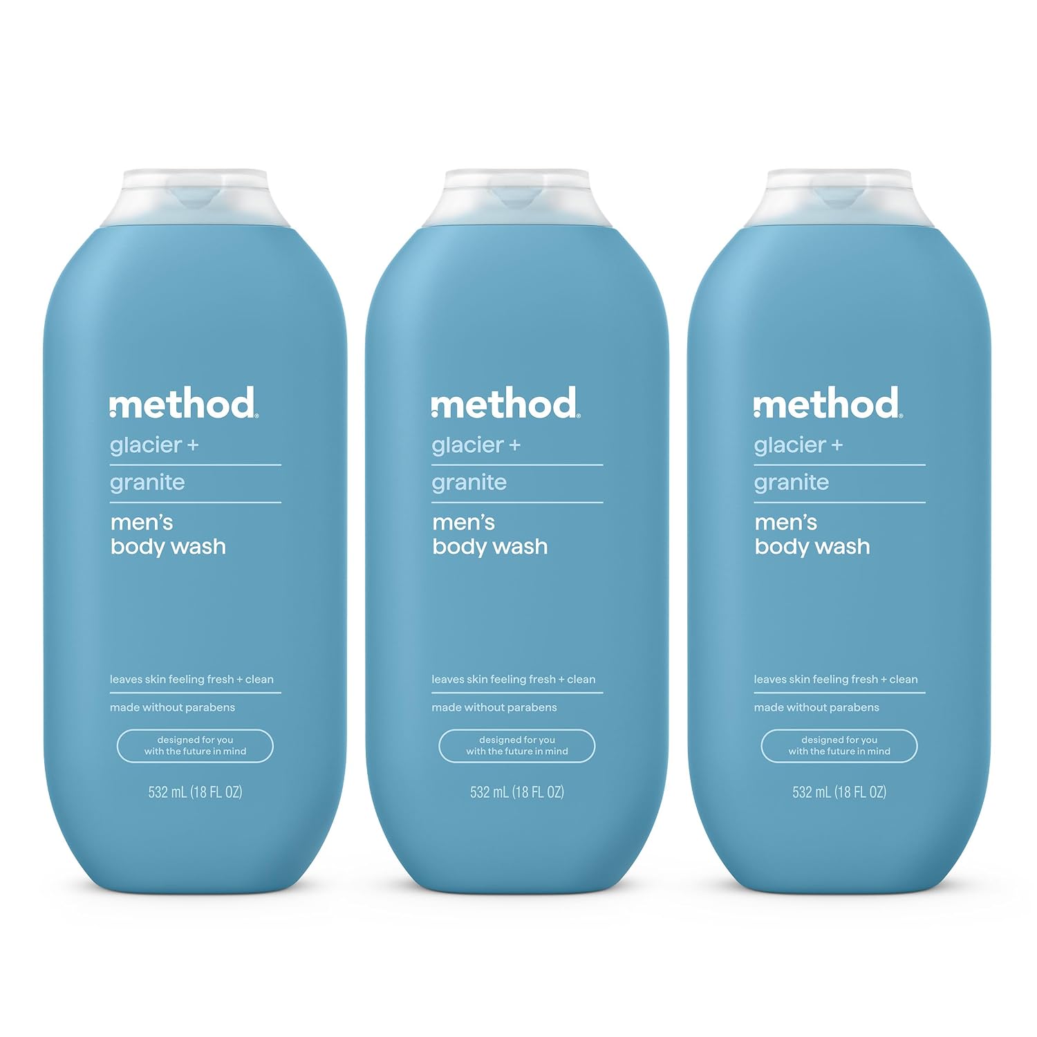 method Men’s Body Wash, Glacier + Granite, 18 fl oz, 3 Pack
