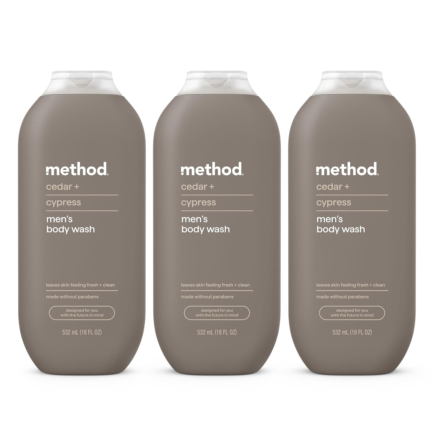 method Men’s Body Wash, Cedar + Cypress, 18 fl oz, 3 Pack