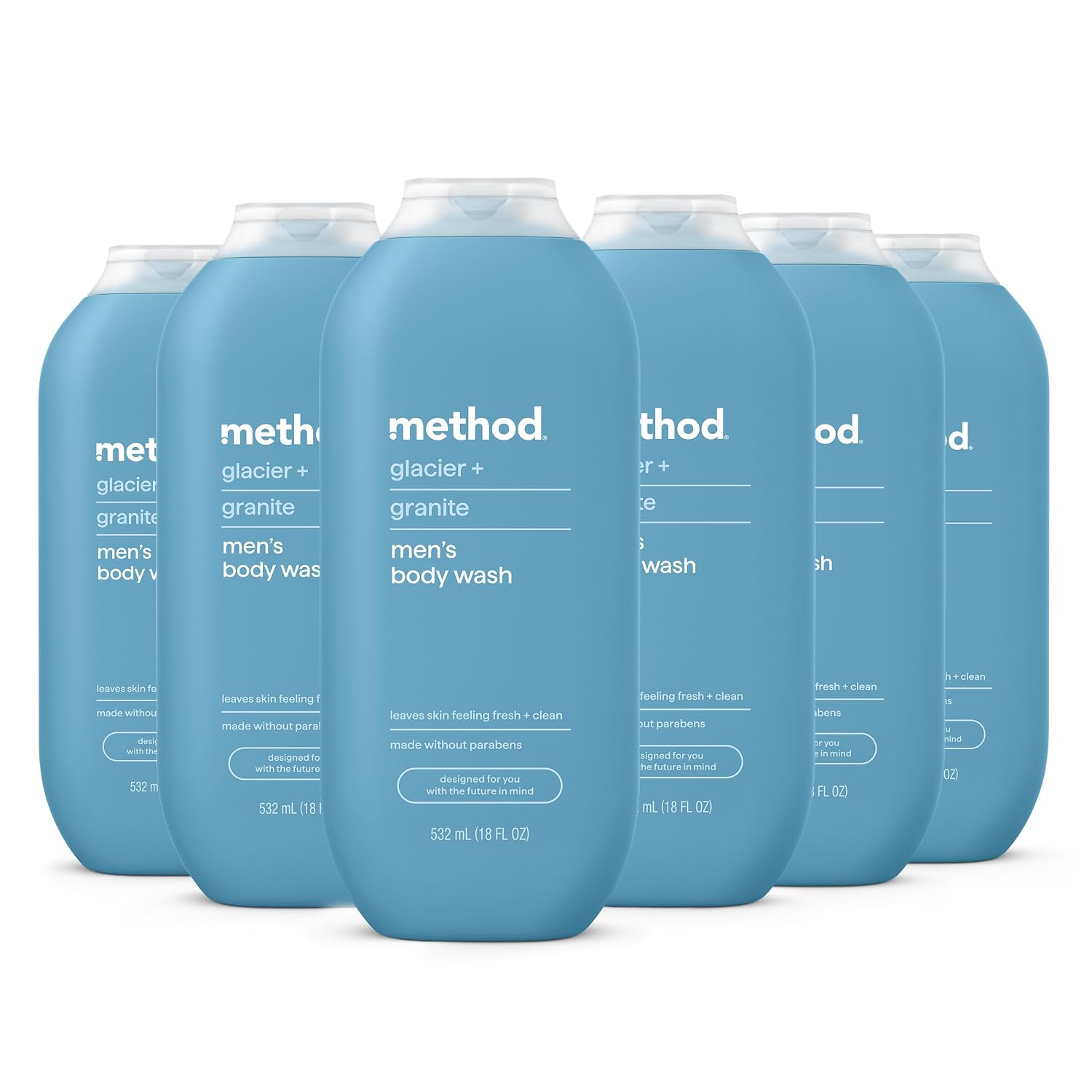 method Men’s Body Wash, Glacier + Granite, 18 fl oz, 6 Pack