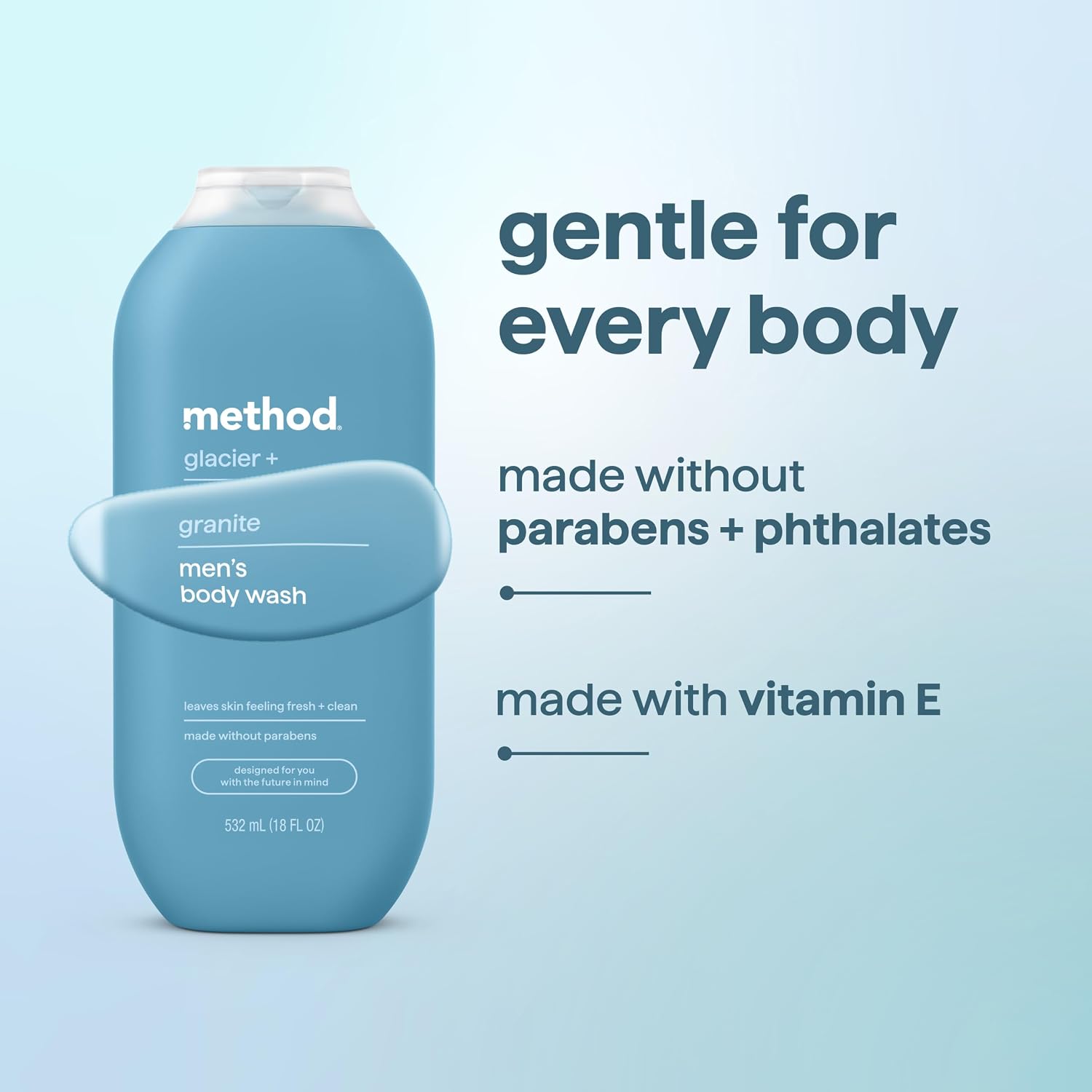 method Men’s Body Wash, Glacier + Granite, 18 fl oz, 6 Pack