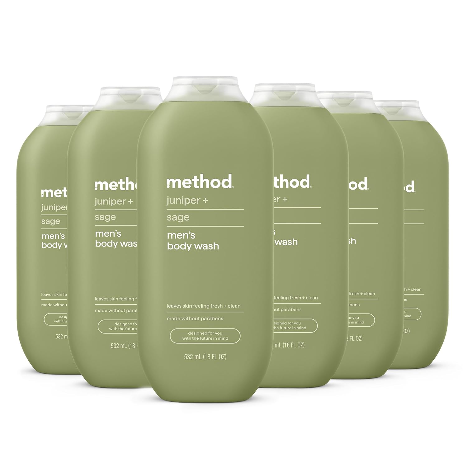 method Men’s Body Wash, Juniper + Sage, 18 fl oz, 6 Pack