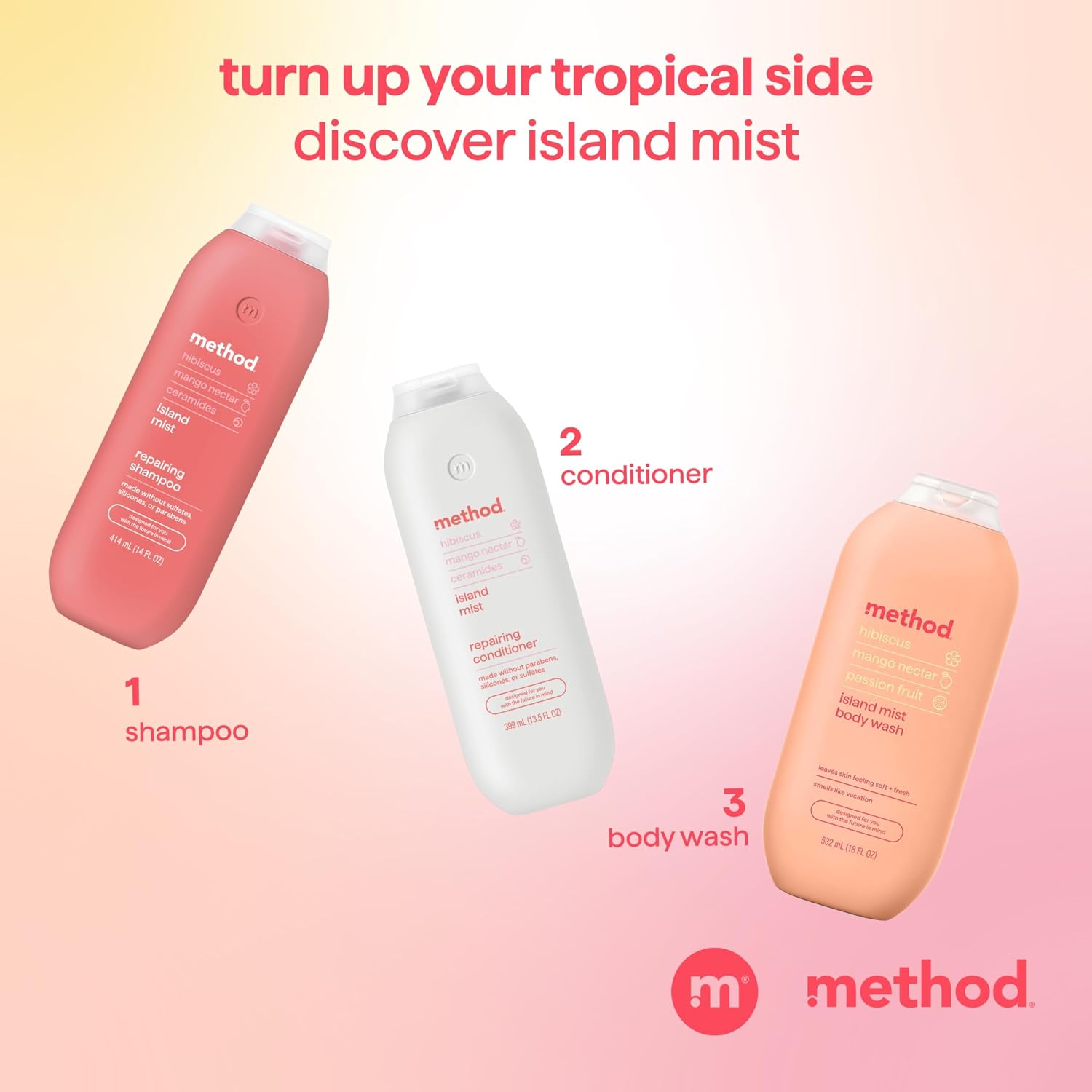 method Repairing Shampoo, Island Mist, 14 fl oz