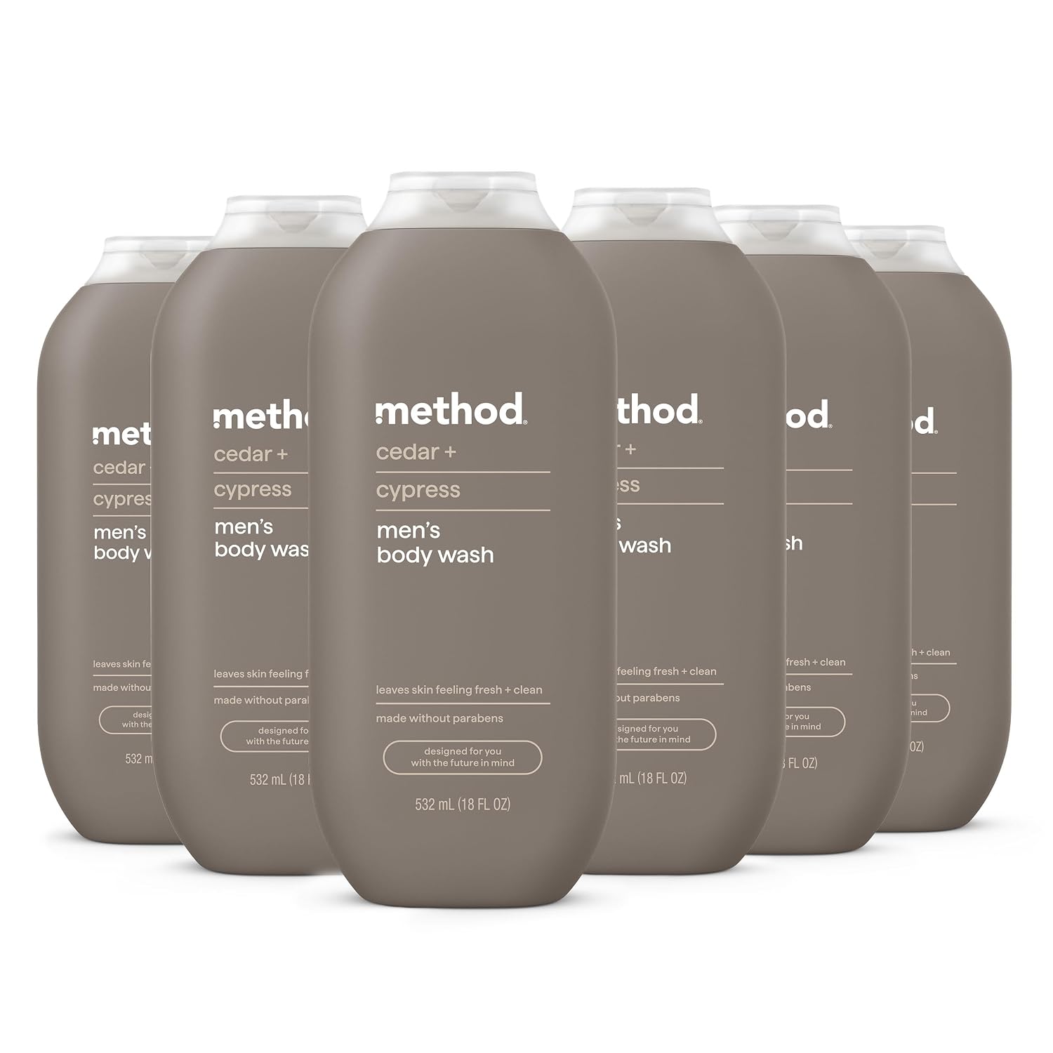 method Men’s Body Wash, Cedar + Cypress, 18 fl oz, 6 Pack
