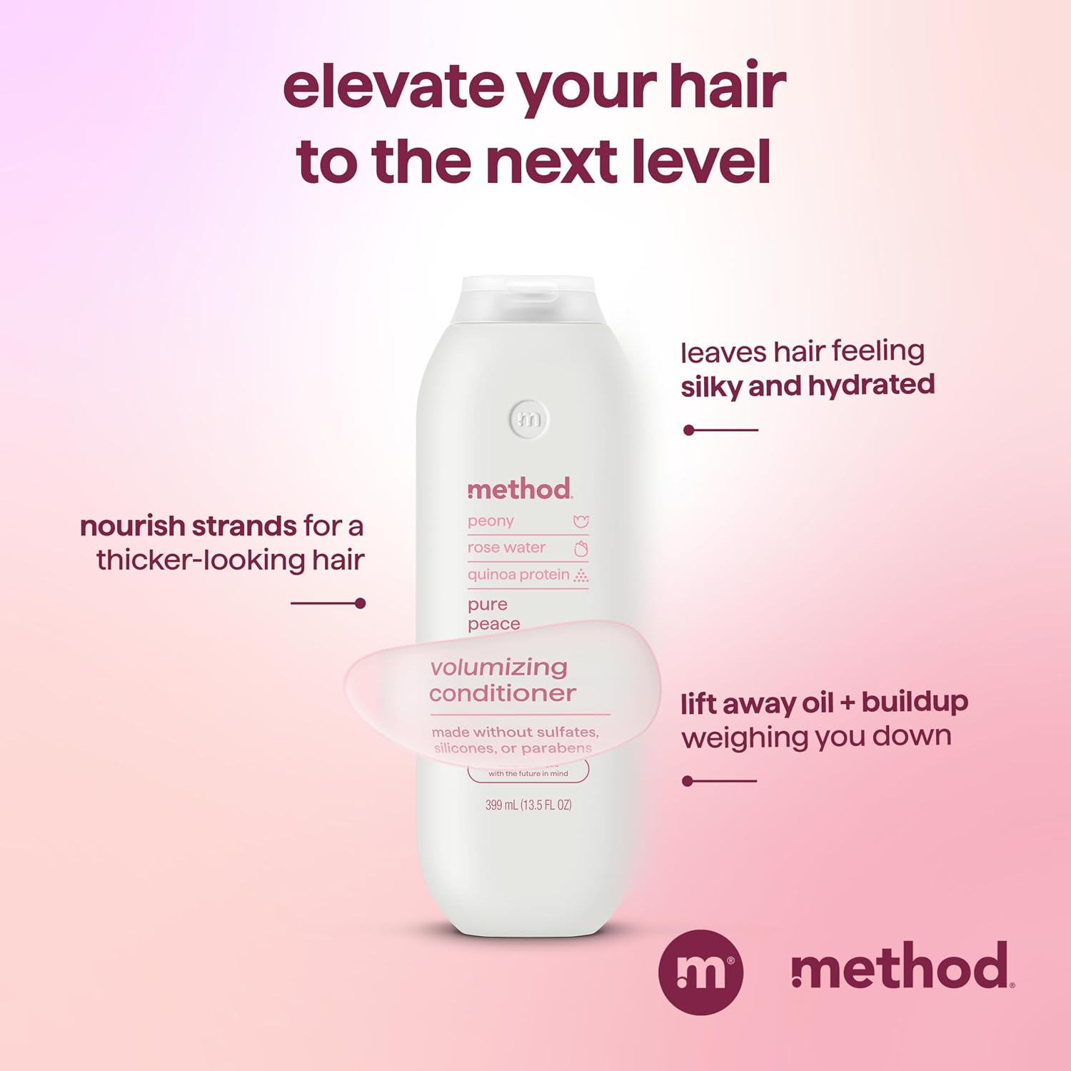 method Volumizing Conditioner, Pure Peace,13.5 fl oz, 3 Pack