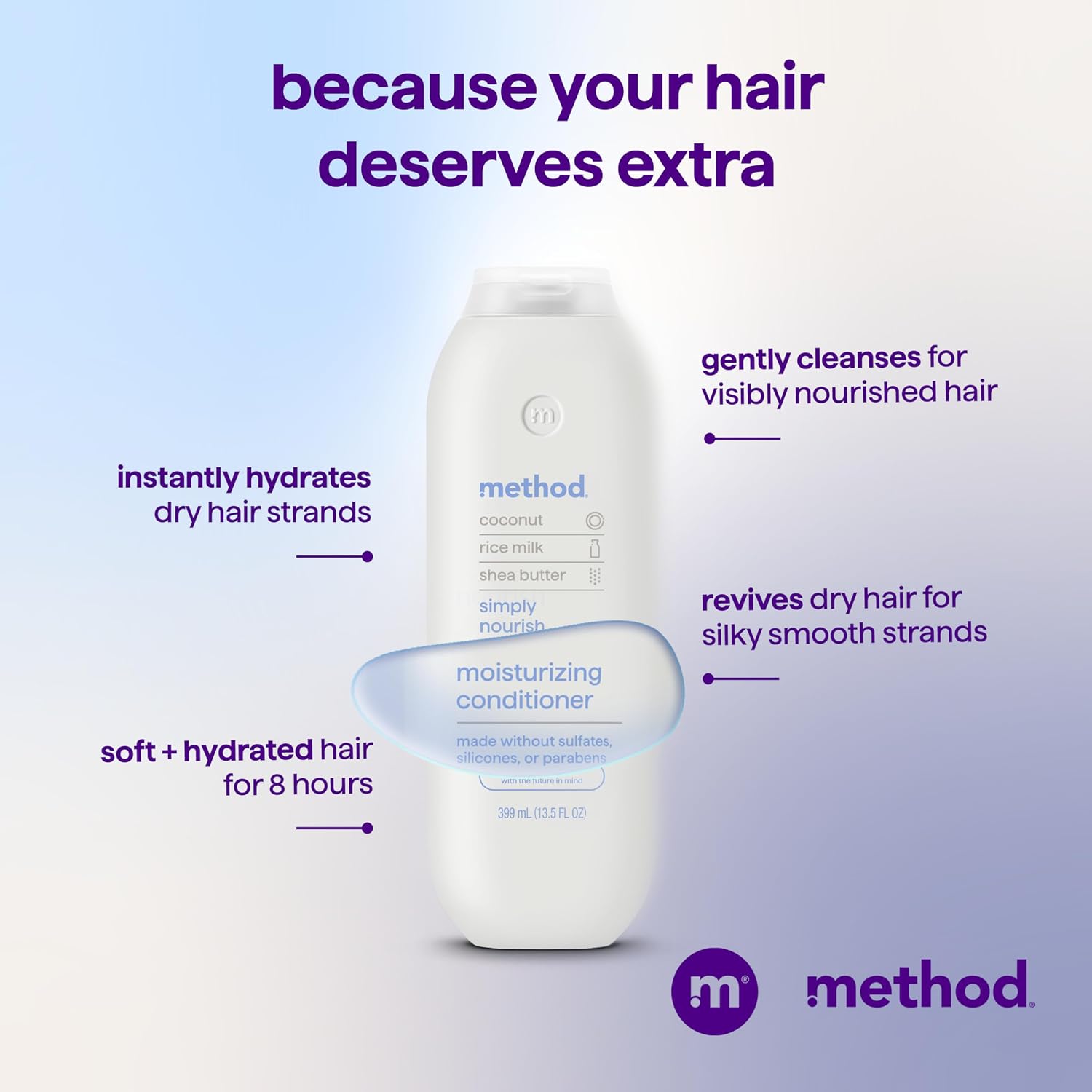 method Moisturizing Conditioner, Simply Nourish, 13.5 fl oz, 3 Pack