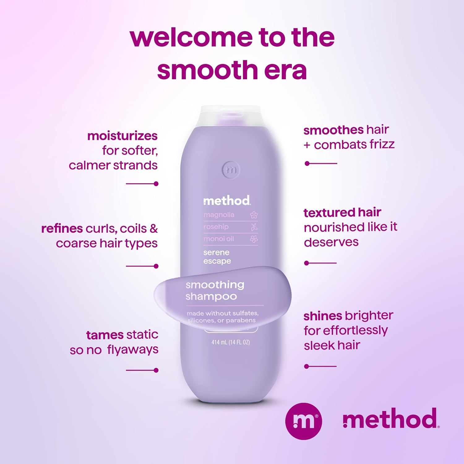 method Smoothing Shampoo, Serene Escape, 14 fl oz