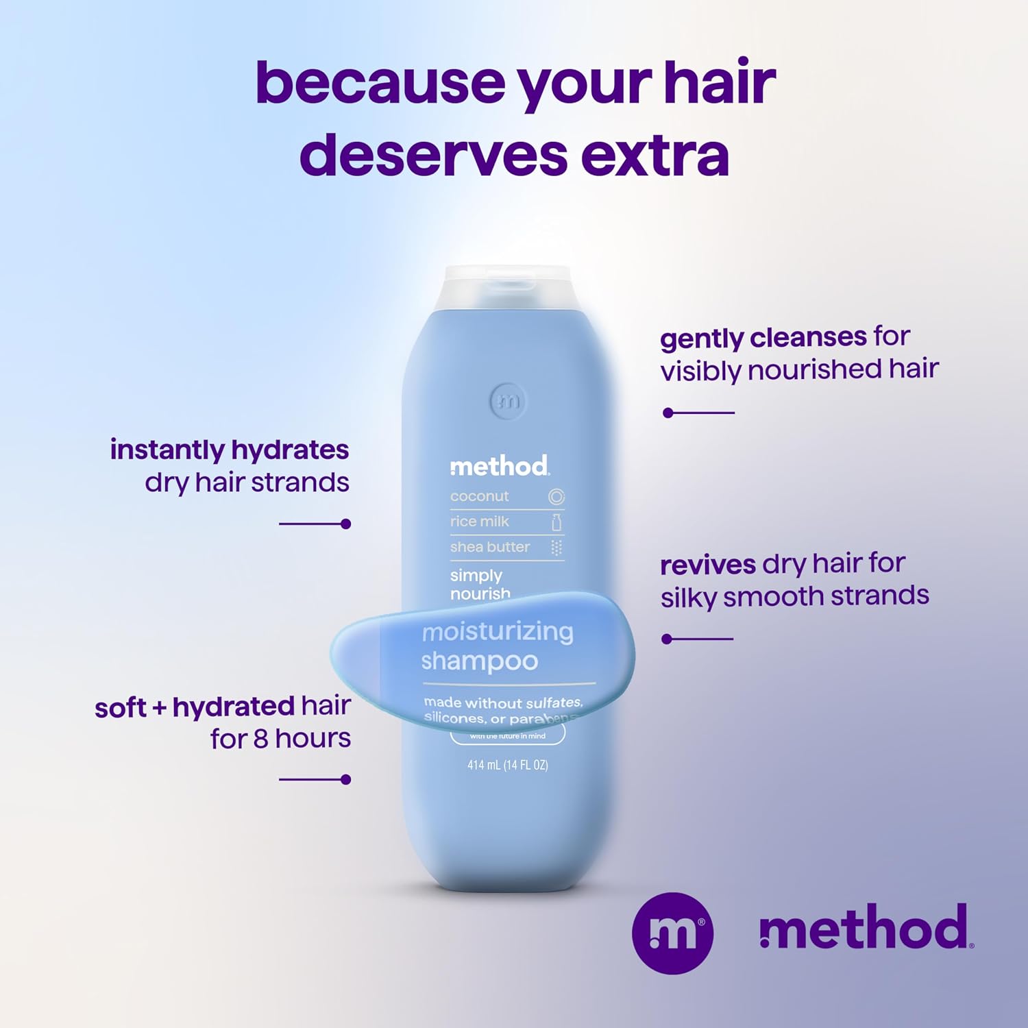 method Moisturizing Shampoo, Simply Nourish, 14 fl oz
