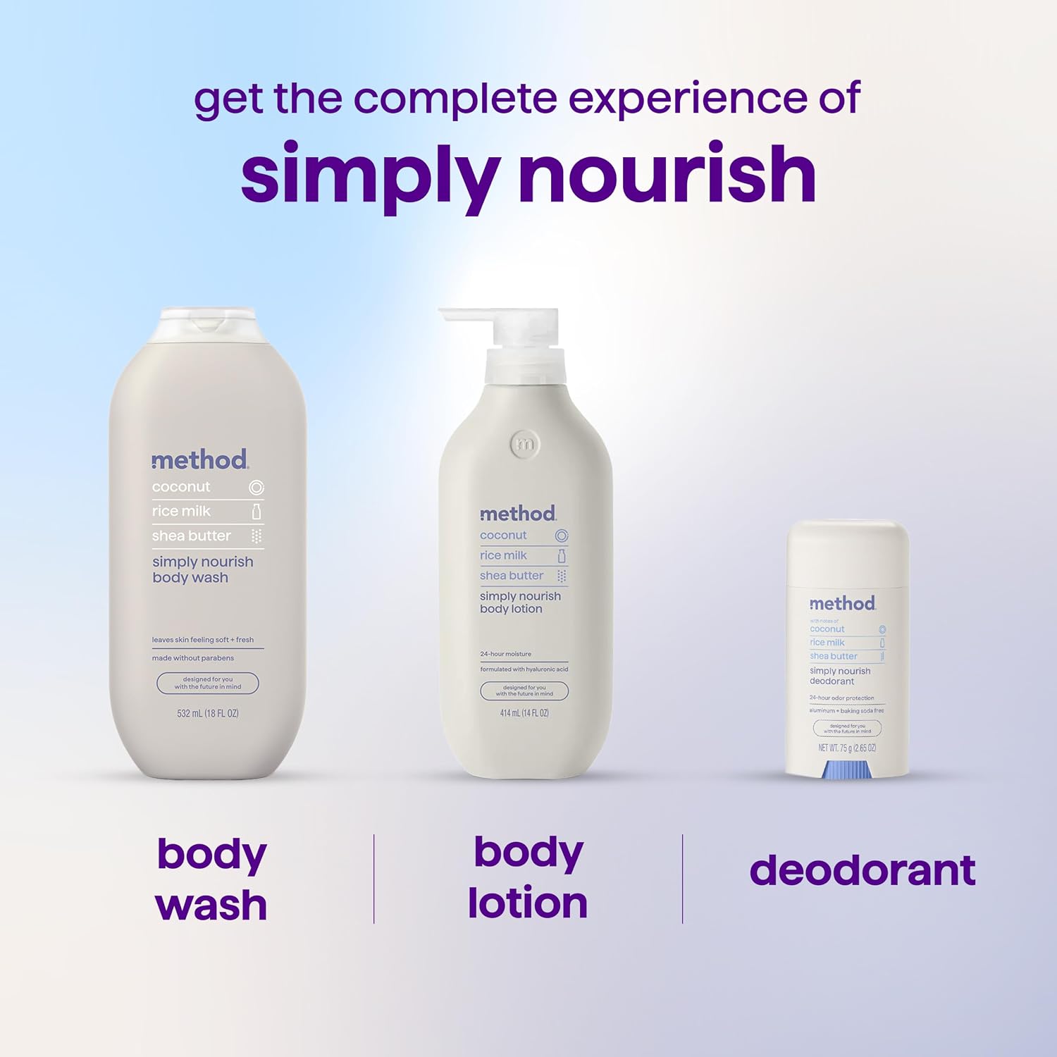 method Body Wash, Simply Nourish, 18 fl oz, 6 pack