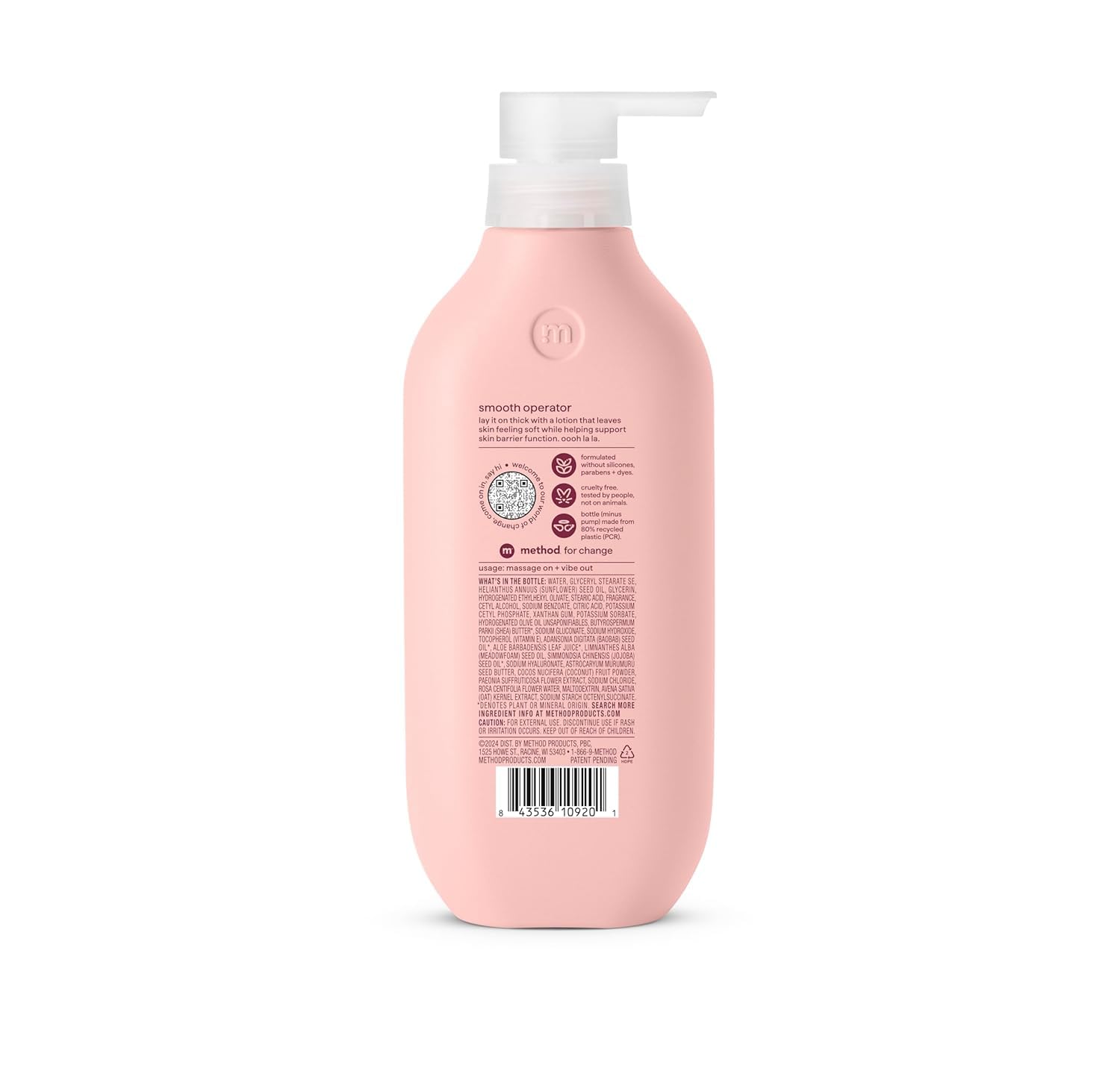 method Body Lotion, Pure Peace, 24hr Moisture, 14 fl oz