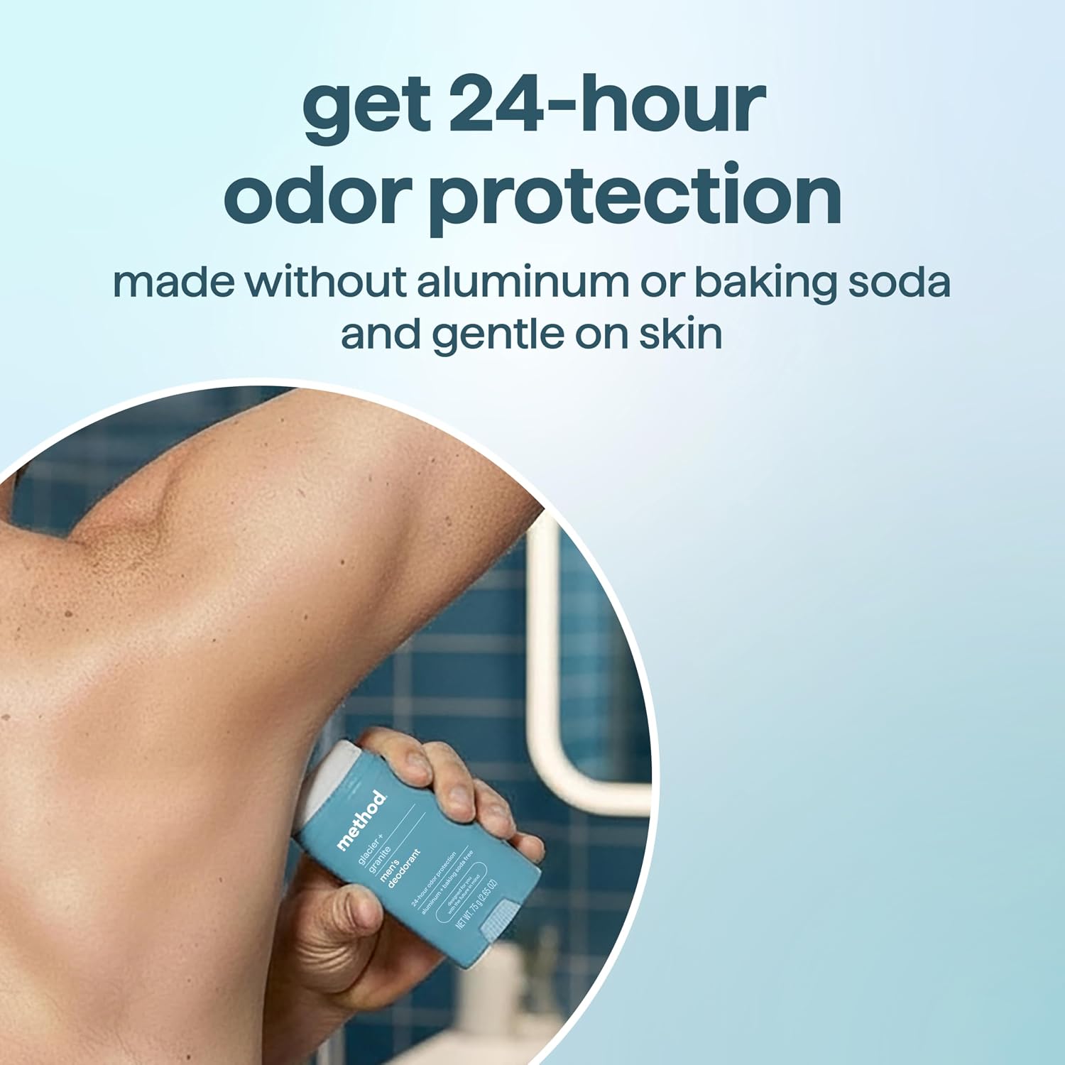 method Men's Deodorant Stick, Glacier + Granite, for Sensitive Skin, 2.65oz