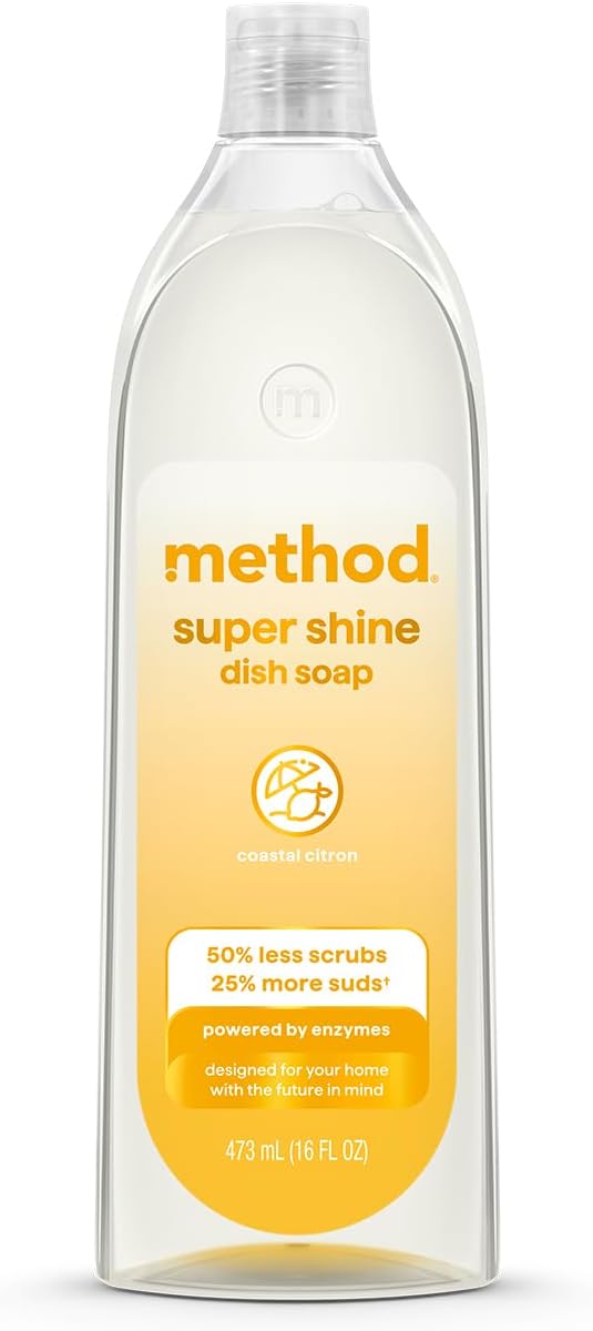 method Super Shine Liquid Dish Soap, Coastal Citron Scented, 16 fl oz