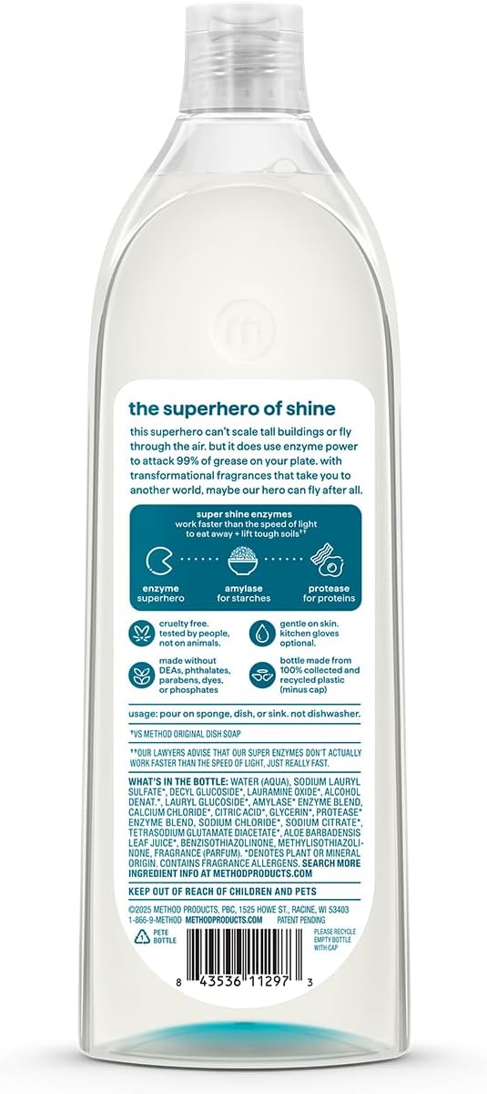 method Super Shine Liquid Dish Soap, Dewy Daze Scented, 16 fl oz