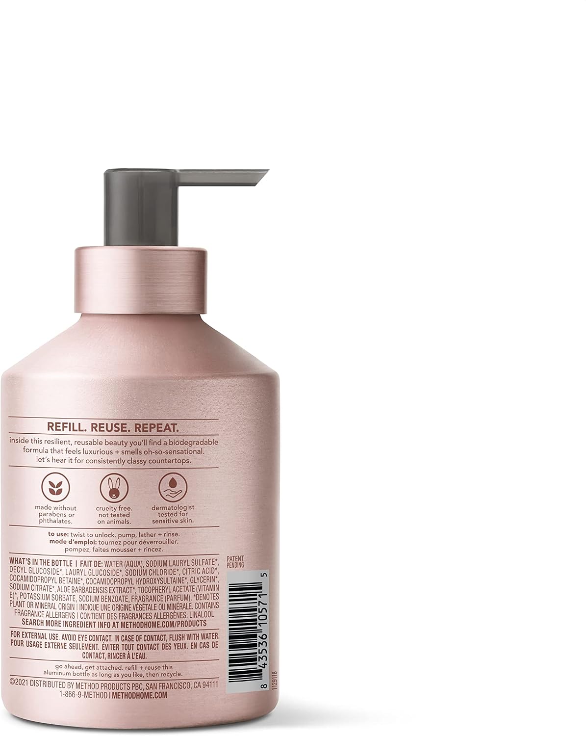 method Gel Hand Soap, Vanilla + Raspberry, 12 fl oz, 3 Pack