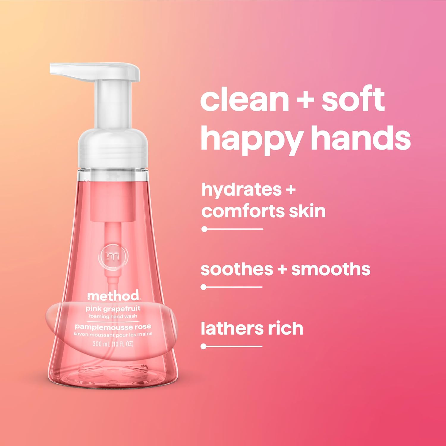 method Foaming Hand Wash, Pink Grapefruit, 10 fl oz, 3 pack