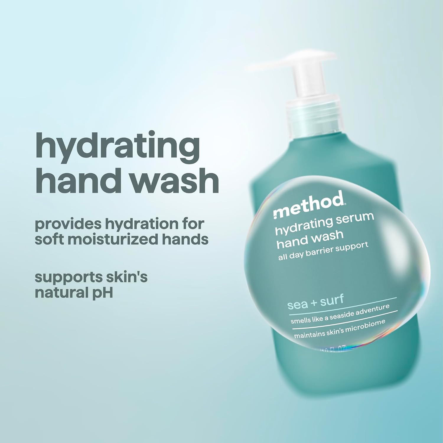 method Hydrating Serum Hand Wash, Sea + Surf, 10 fl oz, 3 Pack