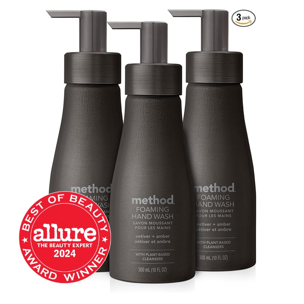 method Premium Foaming Hand Wash, Vetiver + Amber, 10 fl oz, 3 Pack