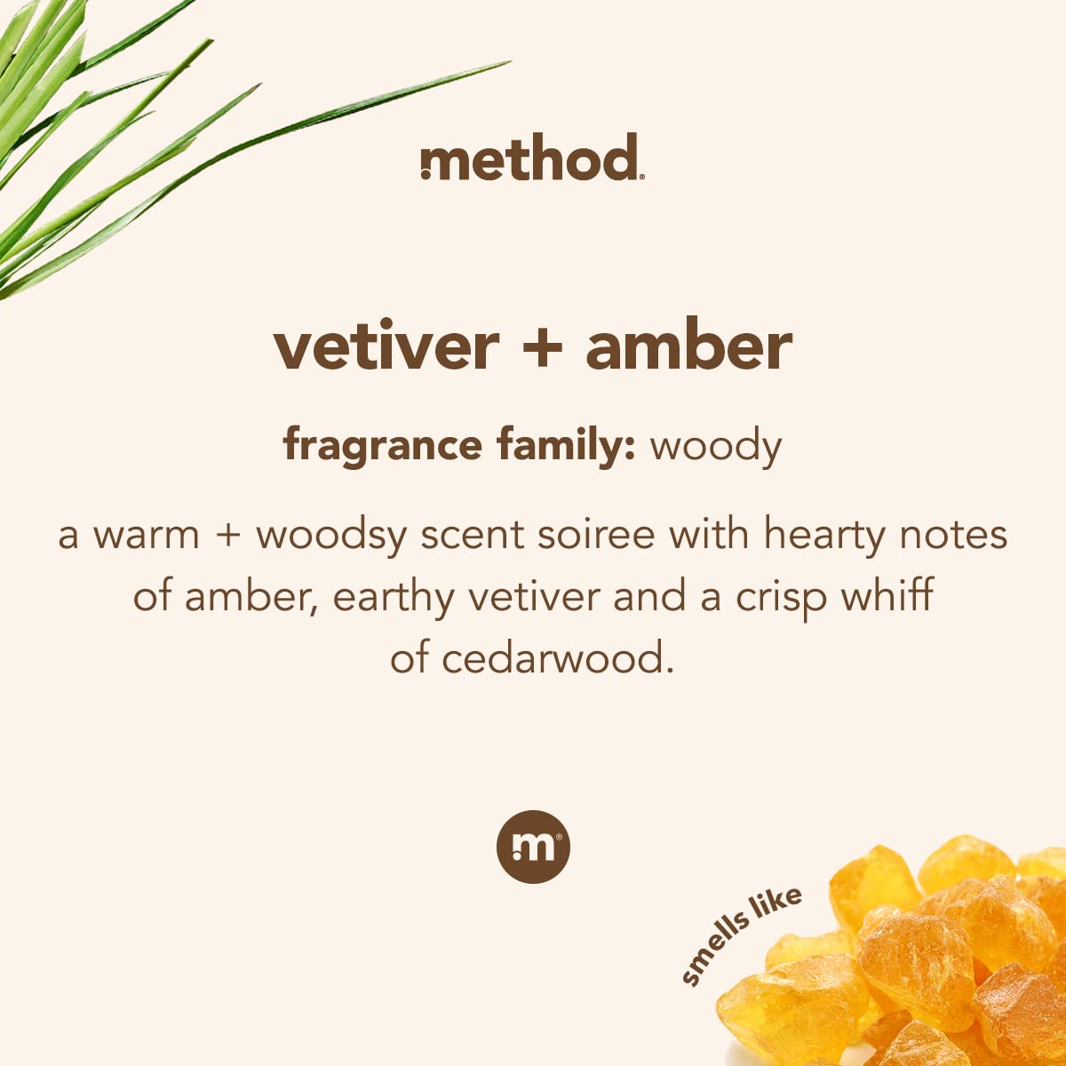 method Premium Foaming Hand Wash, Vetiver + Amber, 10 fl oz, 3 Pack