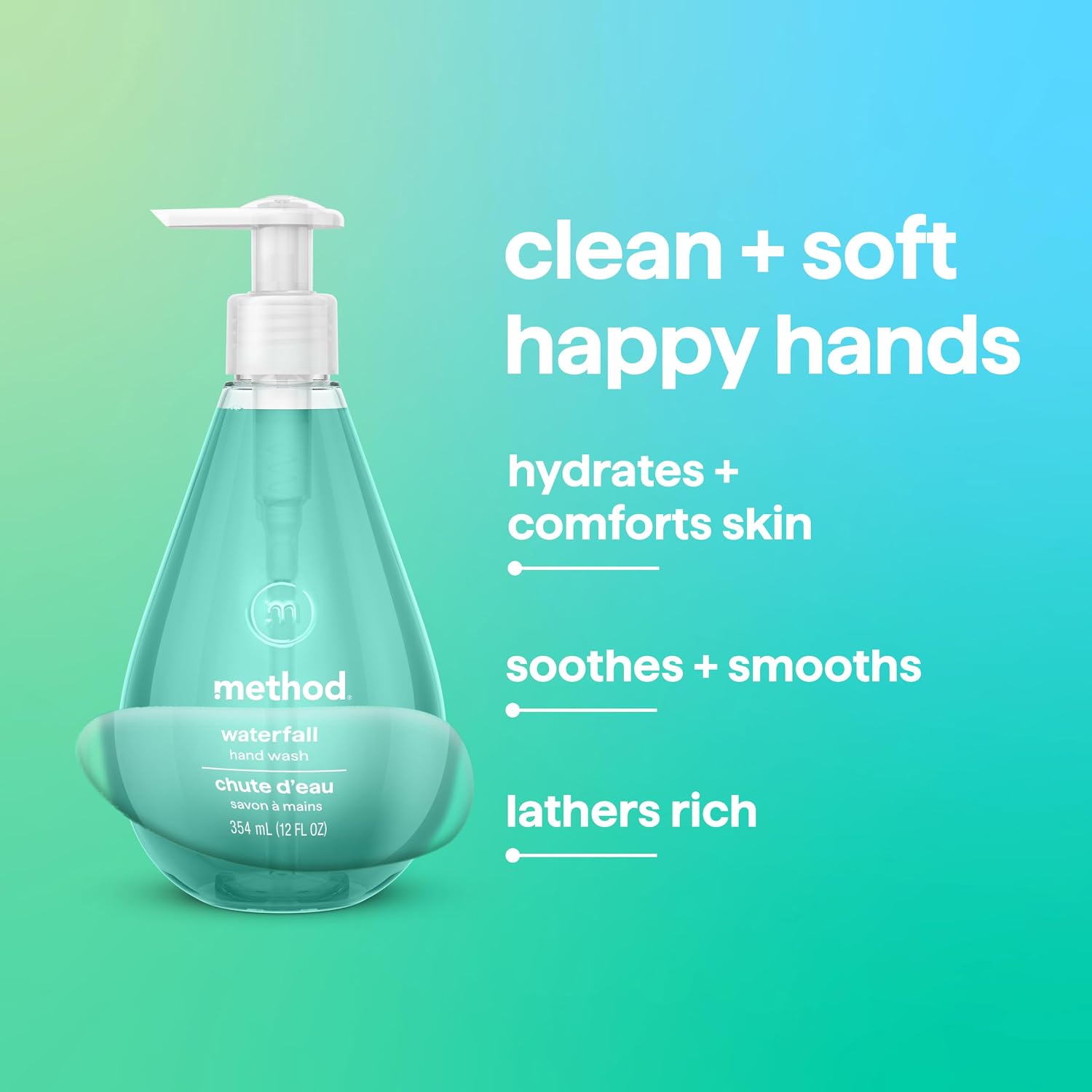 Method Gel Hand Soap, Waterfall, 12 fl oz (Pack of 3)