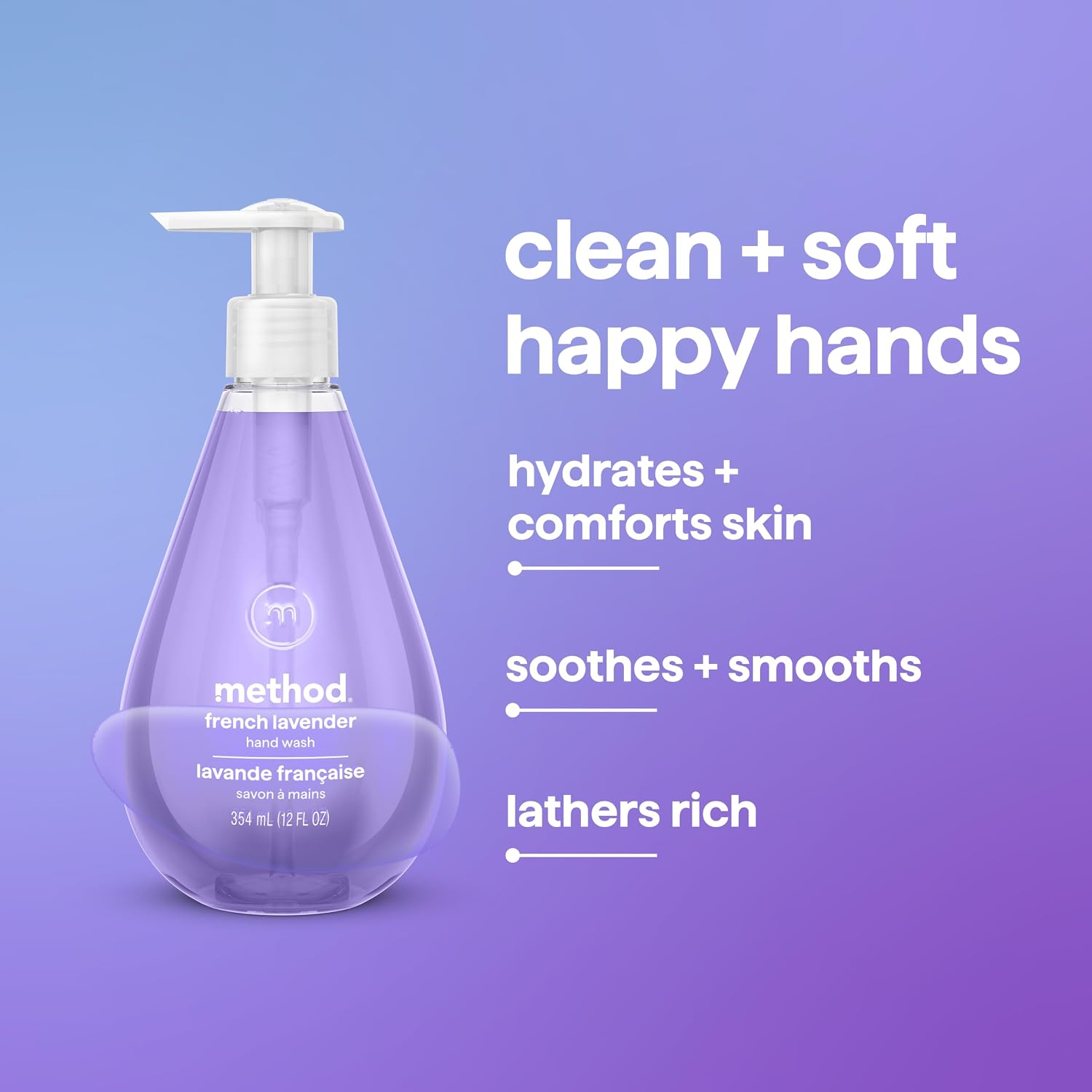method Gel Hand Wash, French Lavender, 12 fl oz, 3 pack