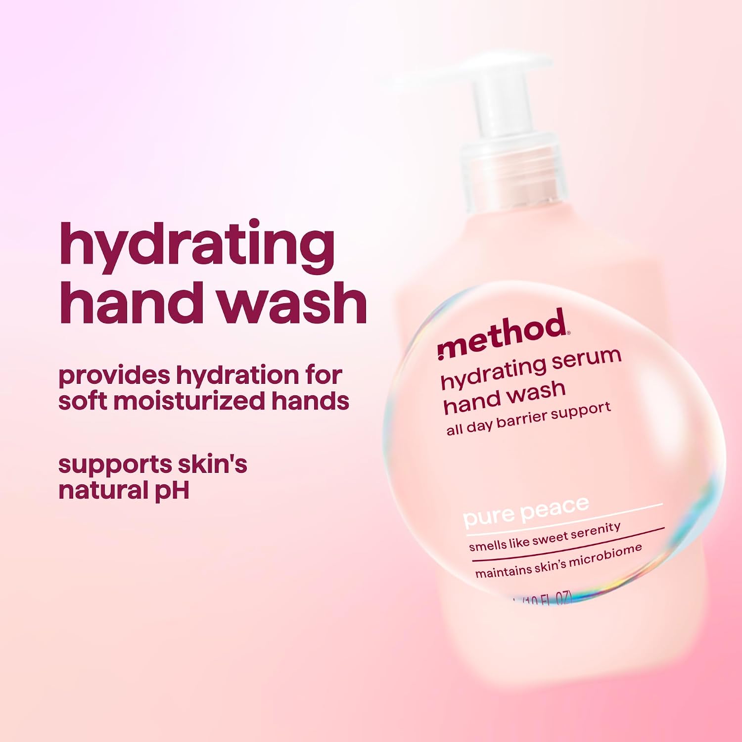 method Hydrating Serum Hand Wash, Pure Peace, 10 fl oz, 3 Pack