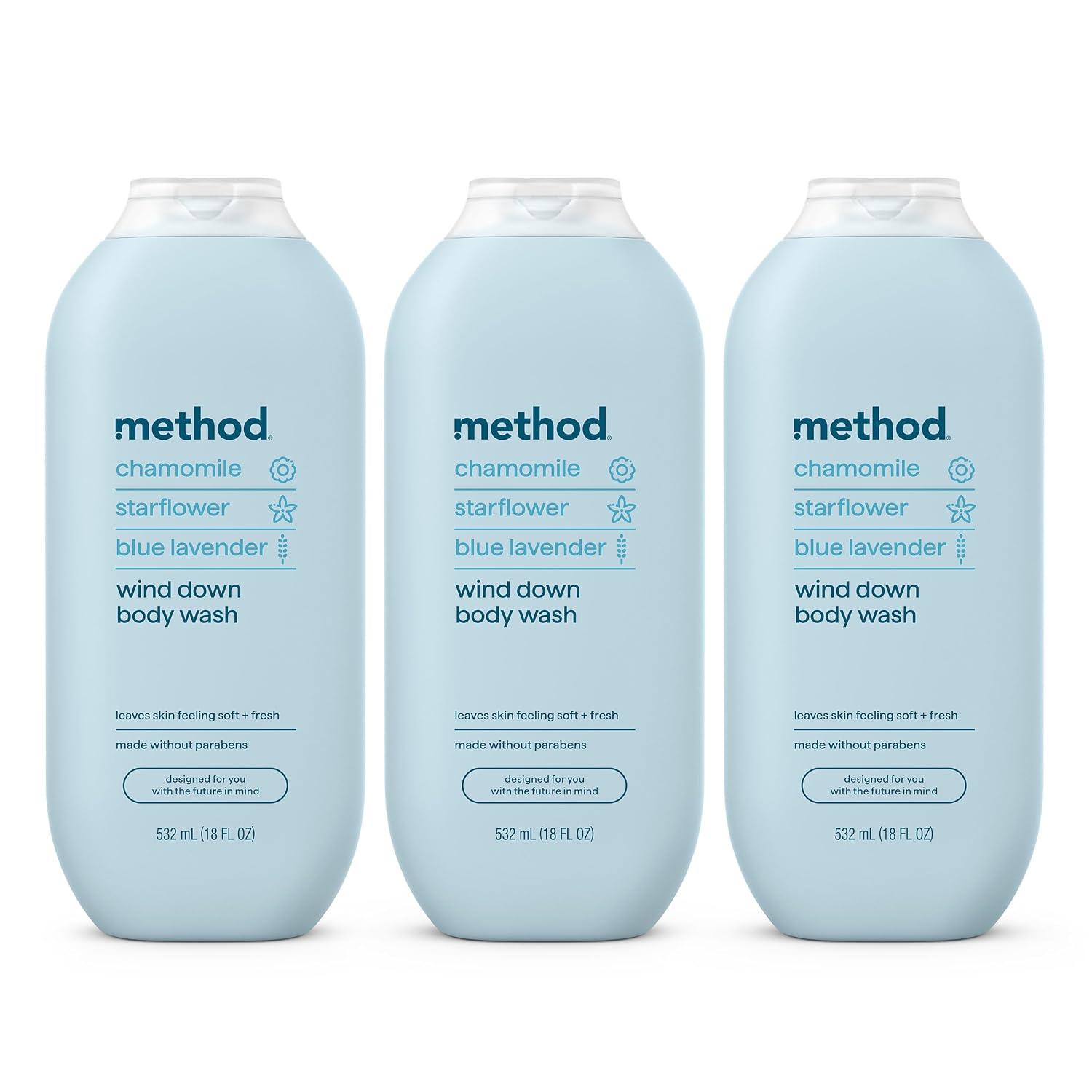 method Body Wash, Wind Down, 18 fl oz, 3 pack
