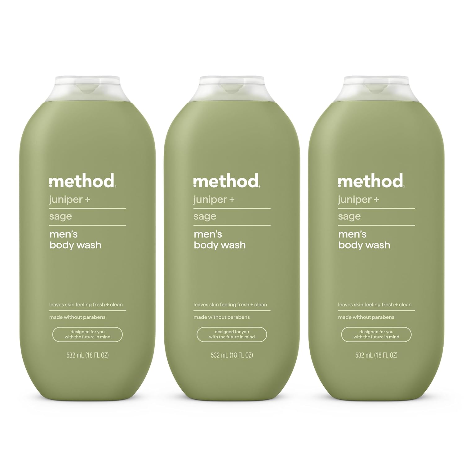 method Men’s Body Wash, Juniper + Sage, 18 fl oz, 3 Pack