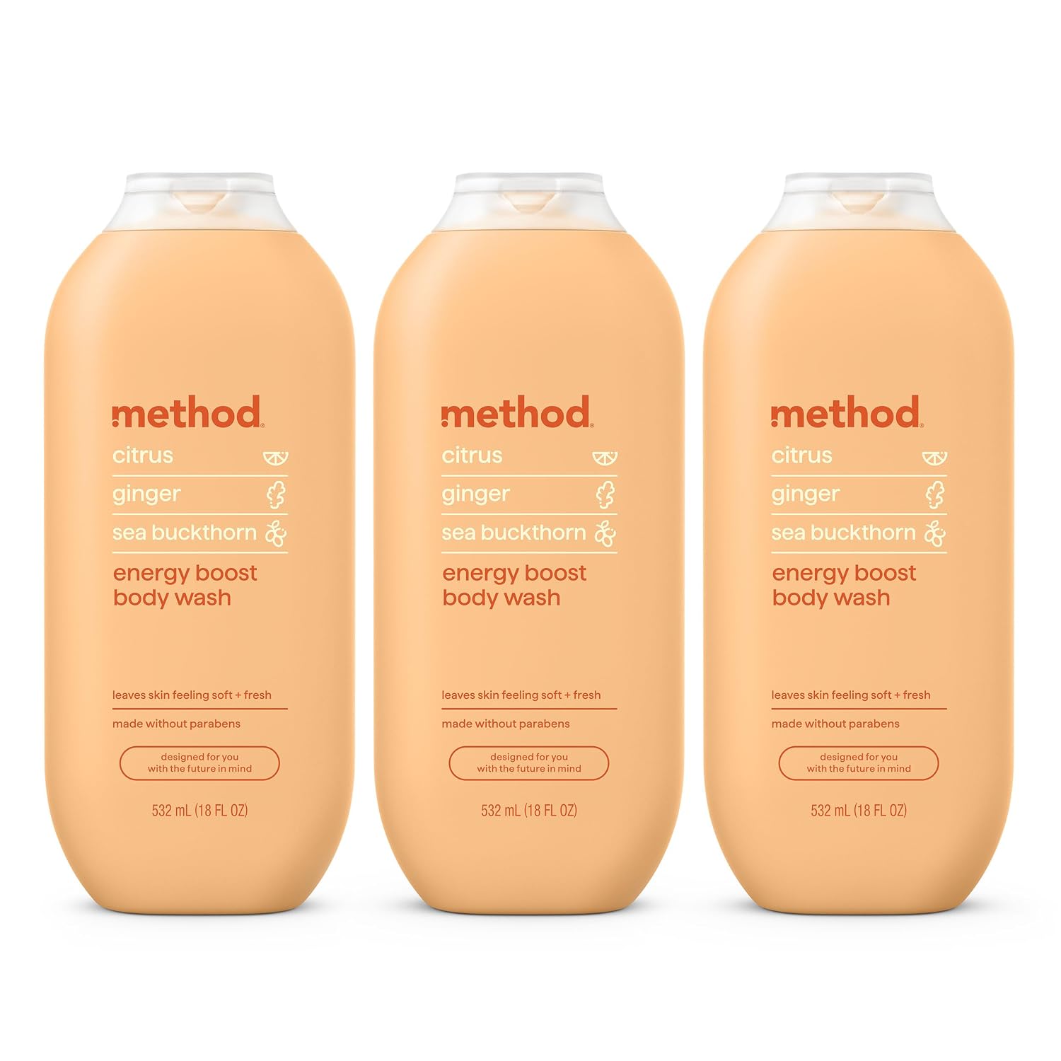 method Body Wash, Energy Boost, 18 fl oz, 3 pack