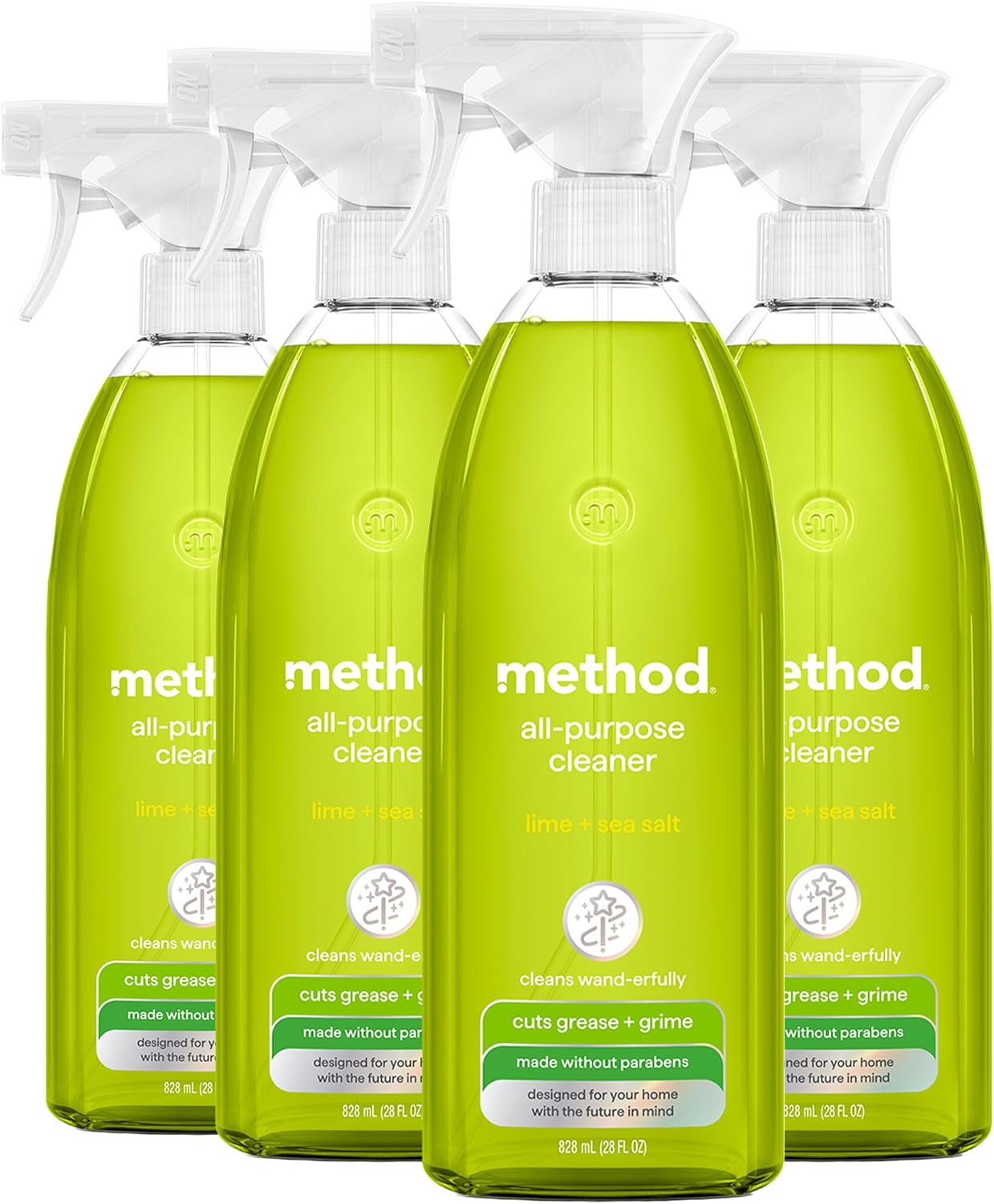 method All-Purpose Cleaner Spray, Lime + Sea Salt, 28 fl oz, 4 pack