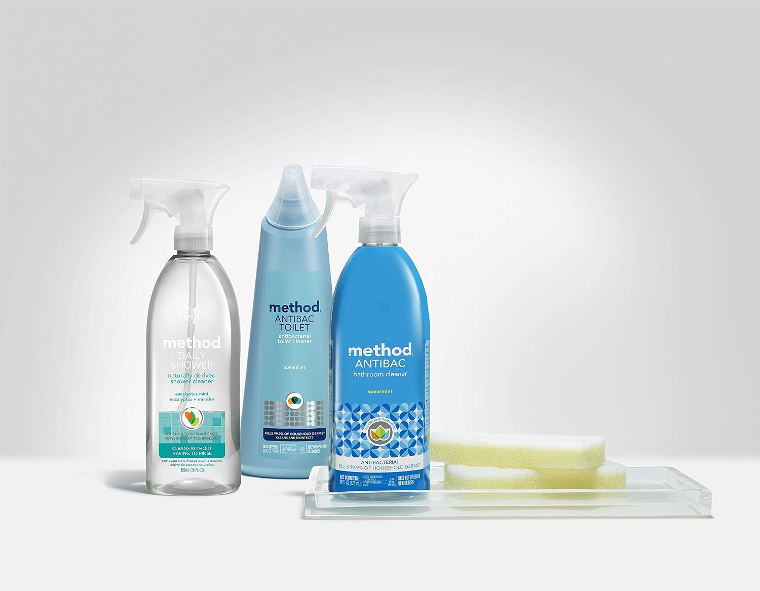 method Antibacterial Bathroom Cleaner, Spearmint, 28 fl oz, 4 pack