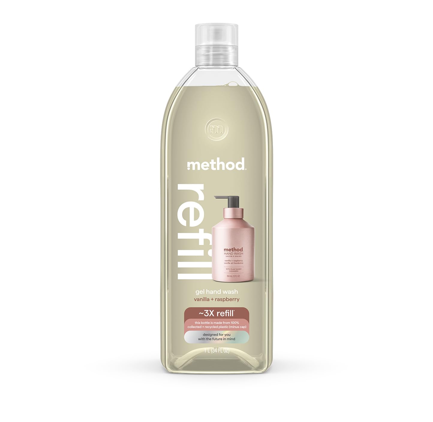 method Gel Hand Soap Refill, Vanilla + Raspberry, 34 fl oz