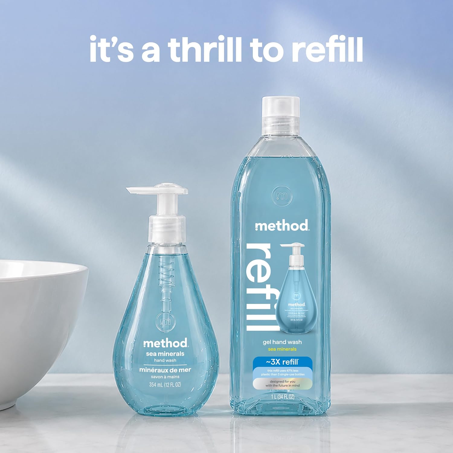 method Gel Hand Wash Refill, Sea Minerals, 34 fl oz