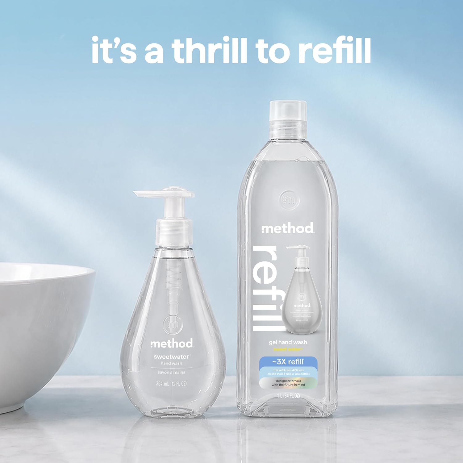 method Gel Hand Wash Refill, Sweet Water, 34 fl oz