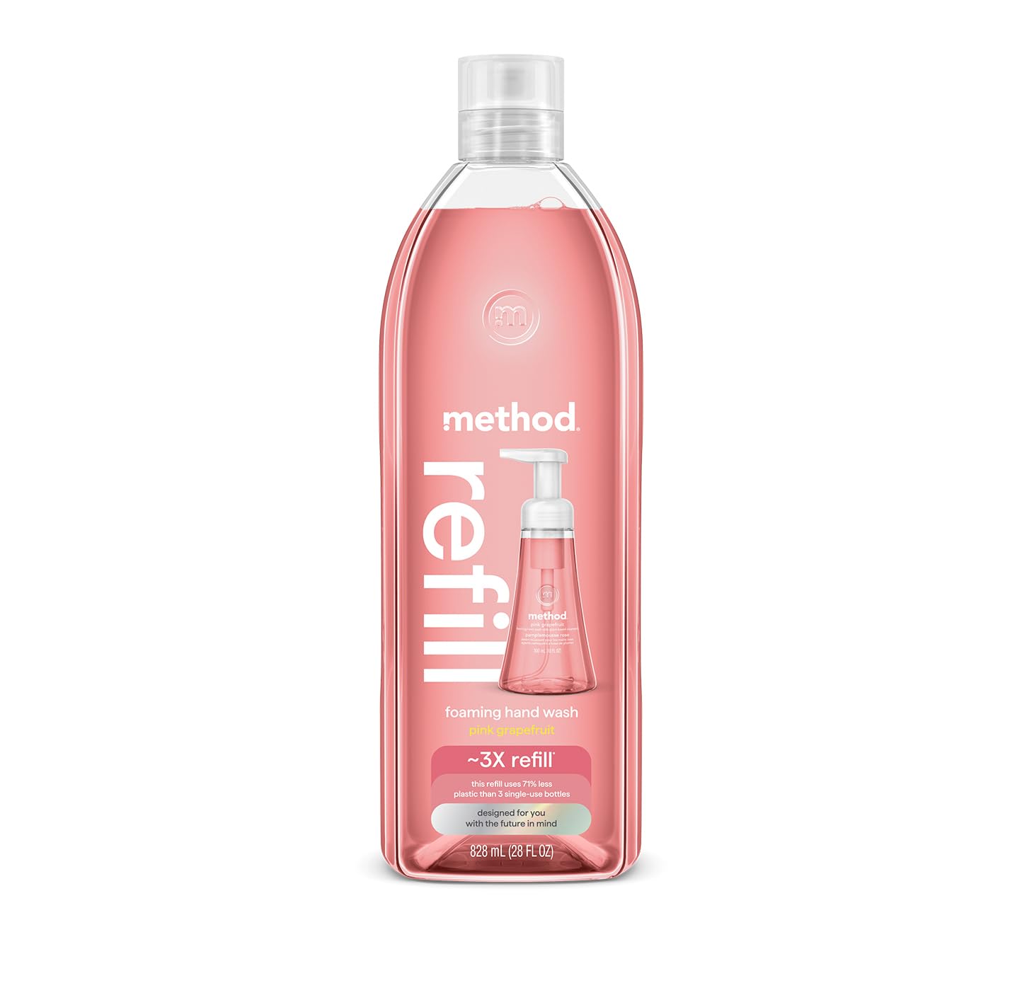 method Foaming Hand Wash Refill, Pink Grapefruit, 28 fl oz