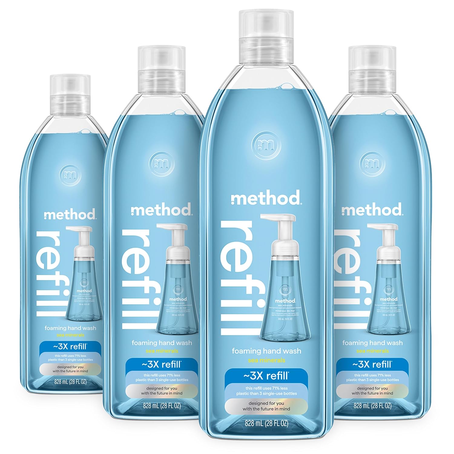 method Foaming Hand Wash Refill, Sea Minerals, 28 fl oz, 4 pack