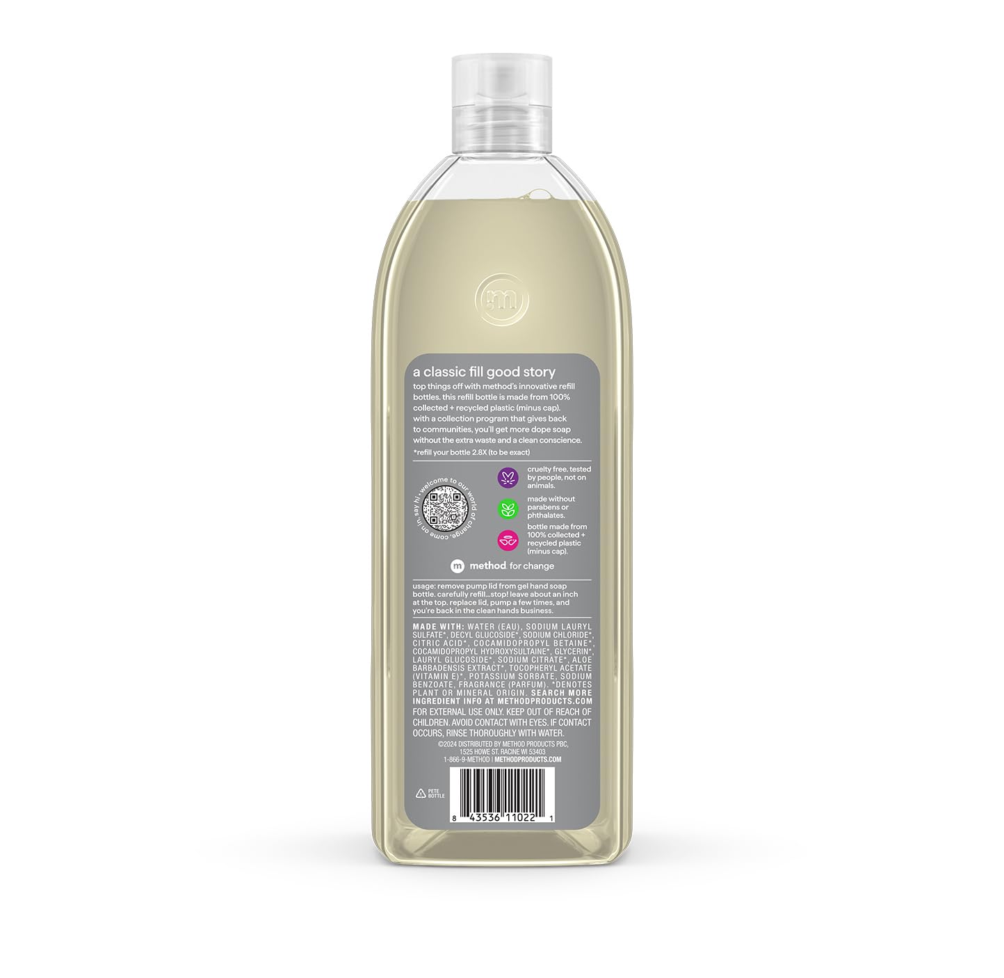 method Gel Hand Soap Refill, Vetiver + Amber, 34 fl oz
