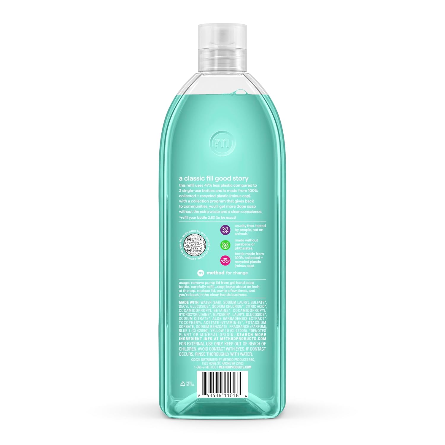 method Gel Hand Wash Refill, Waterfall, 34 fl oz