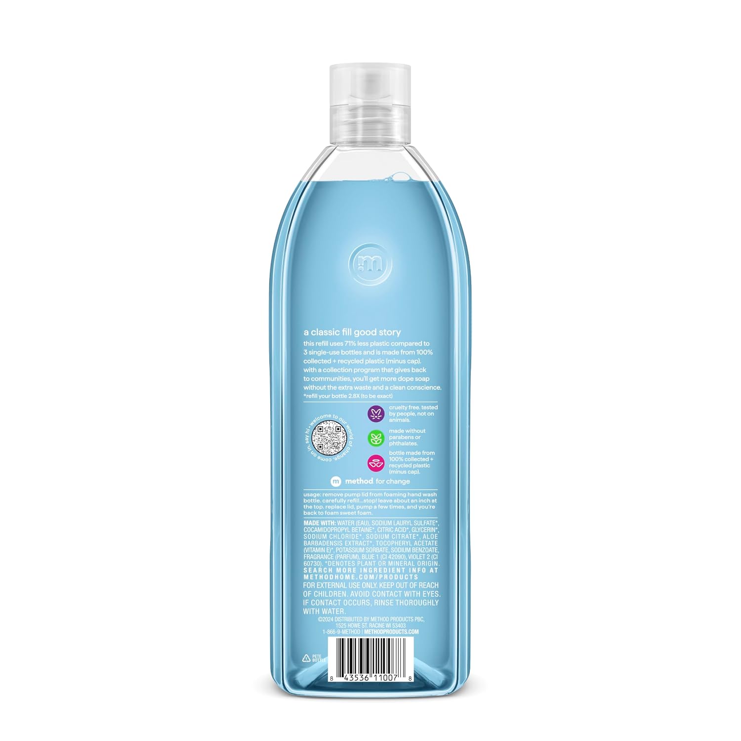 method Foaming Hand Wash Refill, Sea Minerals, 28 fl oz