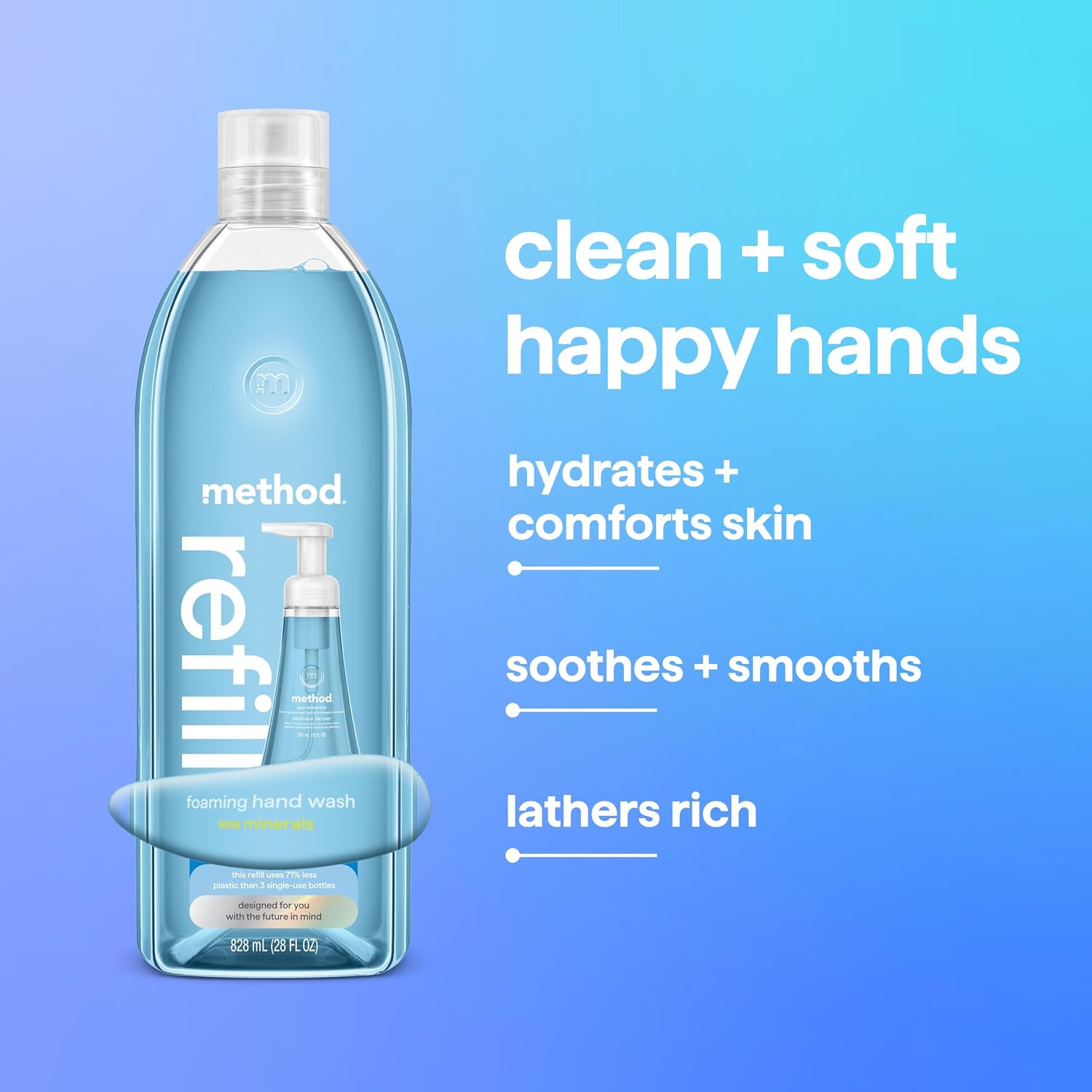 method Foaming Hand Wash Refill, Sea Minerals, 28 fl oz