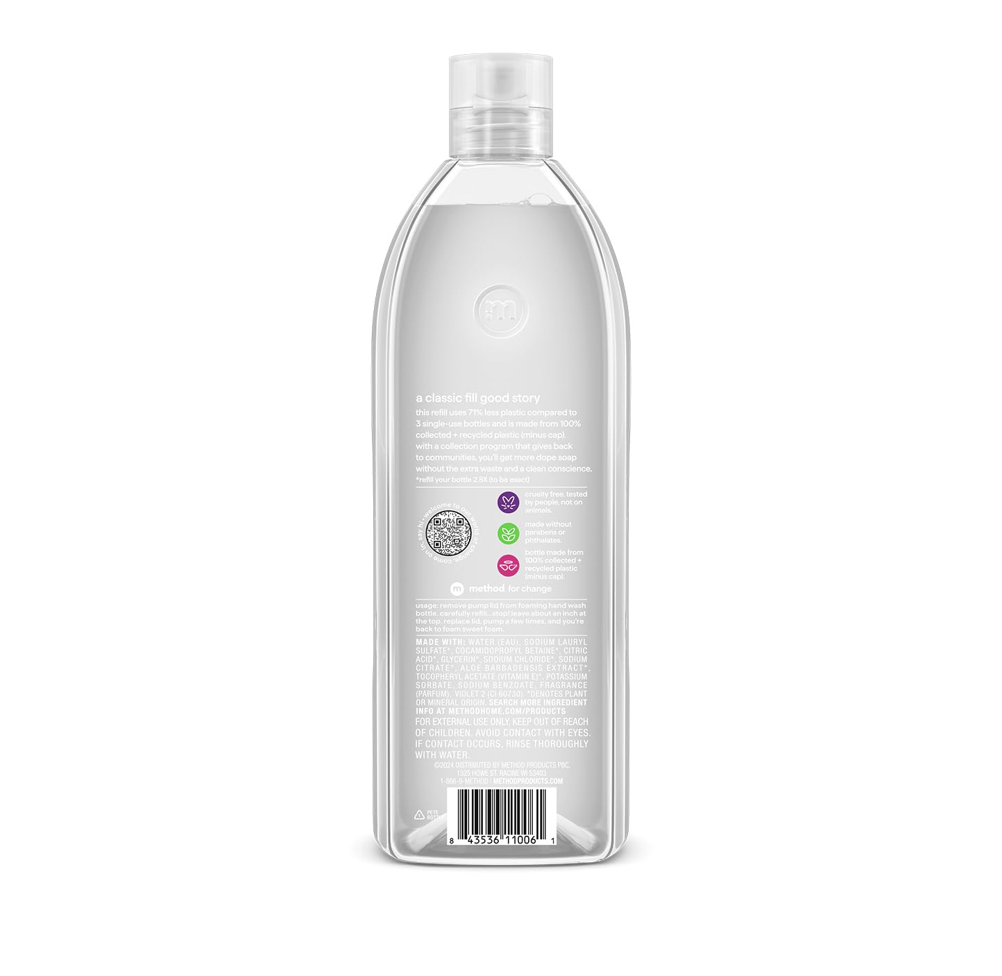 method Foaming Hand Wash Refill, Sweet Water, 28 fl oz