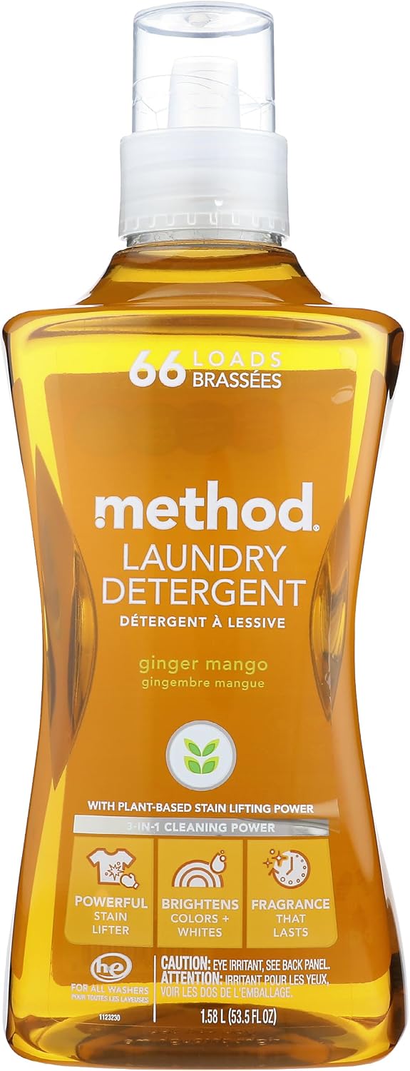 method Liquid Laundry Detergent, Ginger Mango, 53.5 fl oz